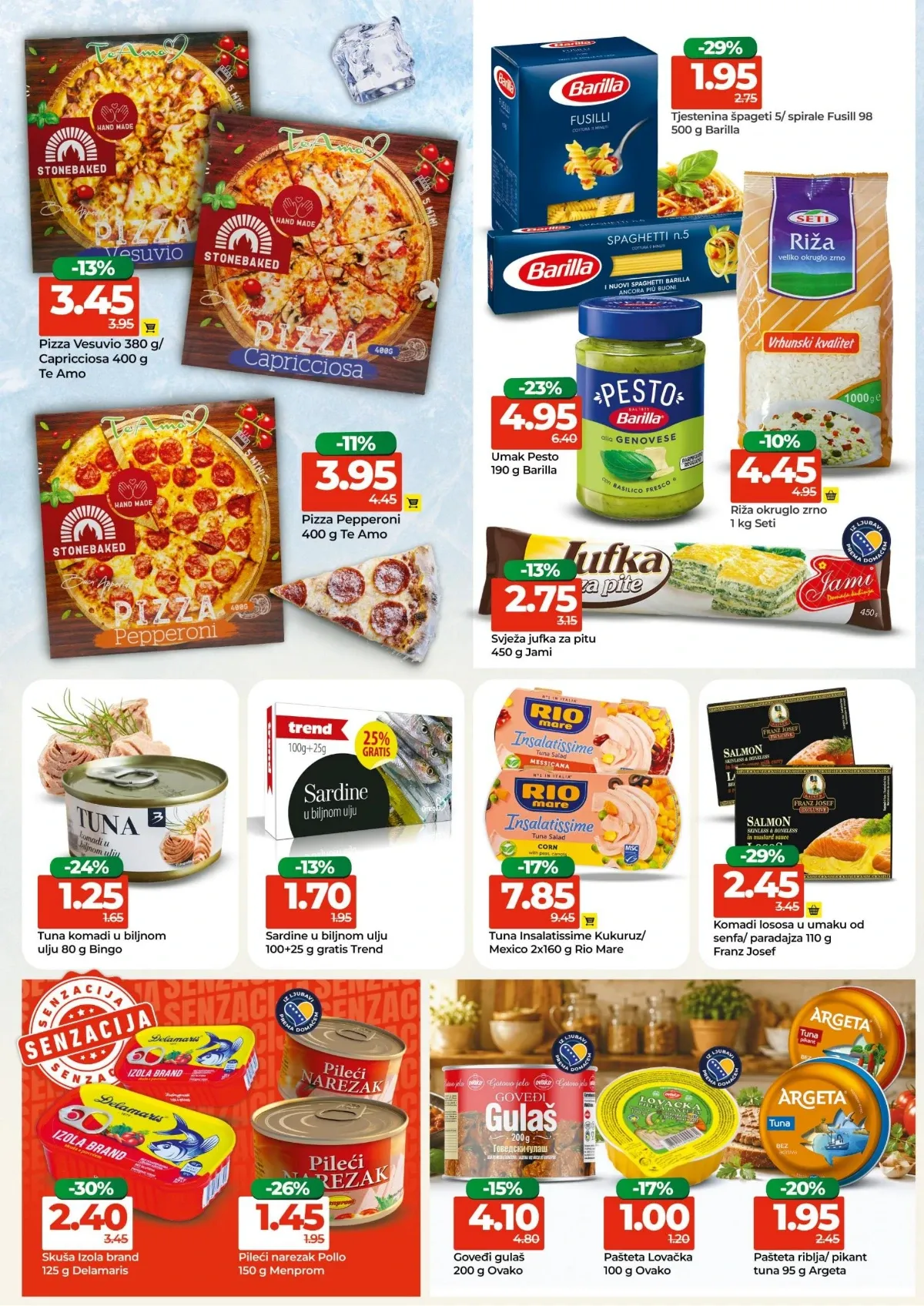 Bingo katalog do 16.08.2026. – Barilla, pizza, tuna, paštete i gotova jela na akciji