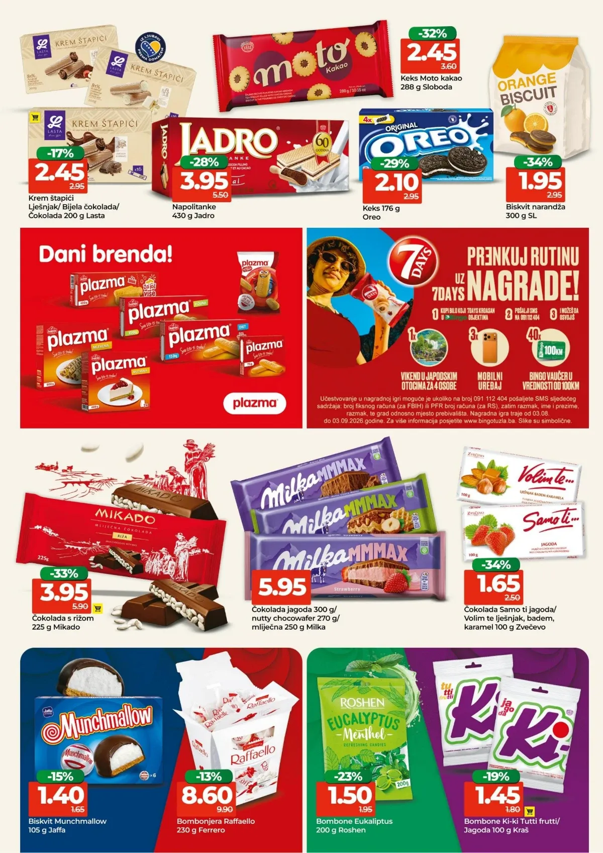 Bingo katalog do 16.08.2026. – Oreo, Milka, Mikado, Raffaello i slatkiši na akciji