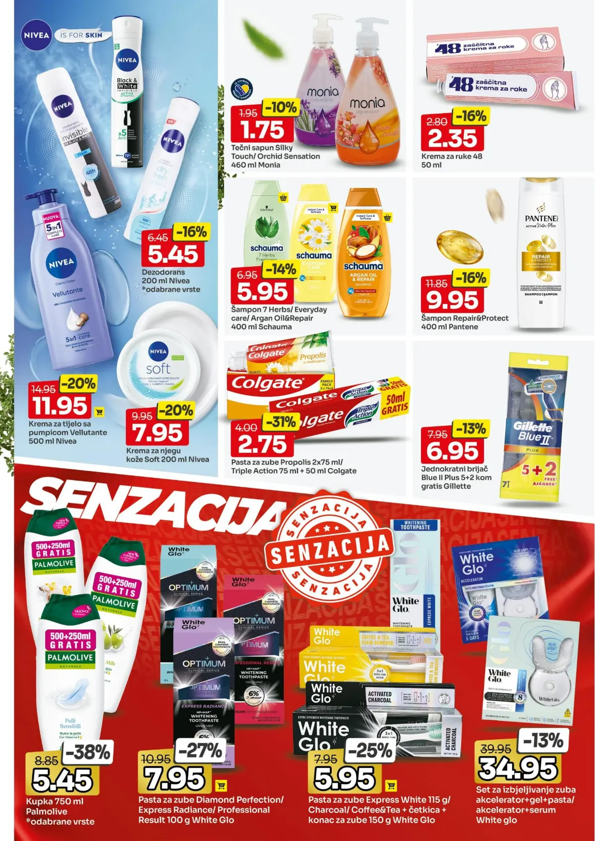 Bingo katalog, stranica 13 – Palmolive kupka 750 ml za 5,45 KM i Gillette Blue II Plus brijači 5 plus 2 gratis za 6,95 KM