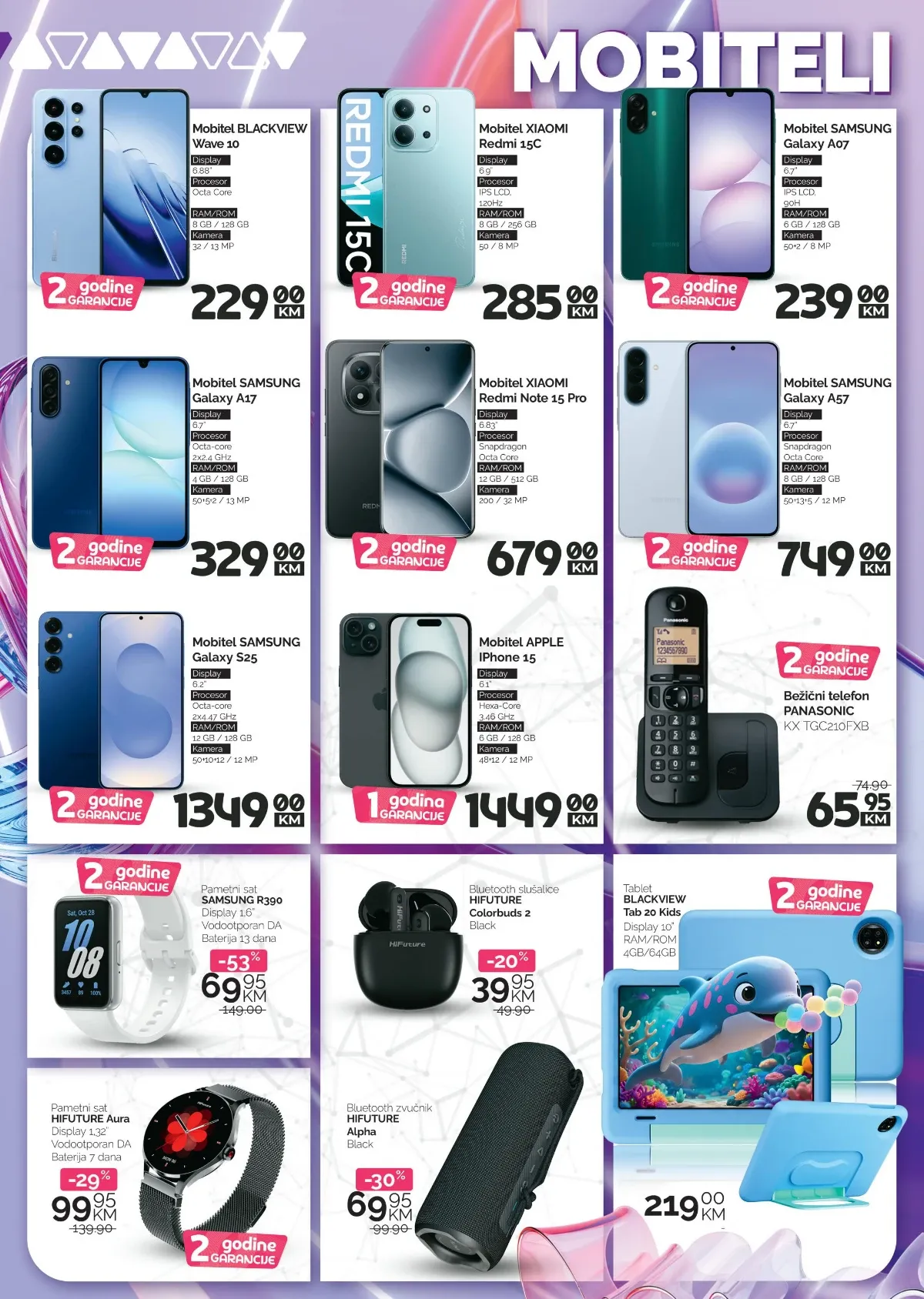 Bingo katalog tehnike – Samsung, Xiaomi, Apple i Blackview mobiteli, pametni satovi i tableti