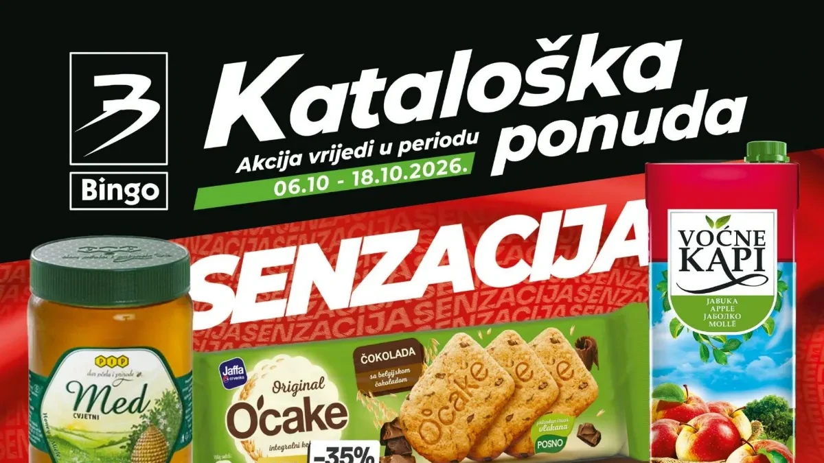 Bingo novi katalog od 06. do 18.10.2026. – velika akcija i popusti do 50% na prehranu, piće, kućne potrepštine i druge proizvode