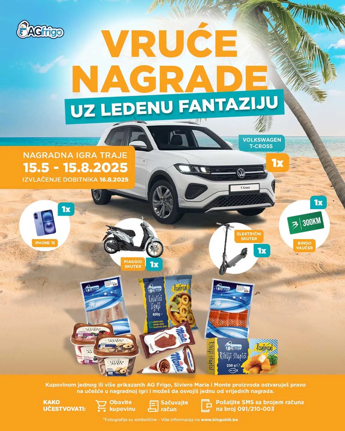 Bingo nagradna igra uz AG Frigo, Siviero Mari i Monte proizvode do 15.08.2025