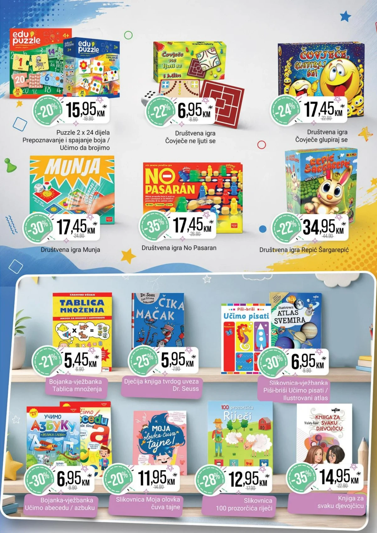 Bingo školska akcija – društvene igre, puzzle i dječje knjige uz popuste do 35%