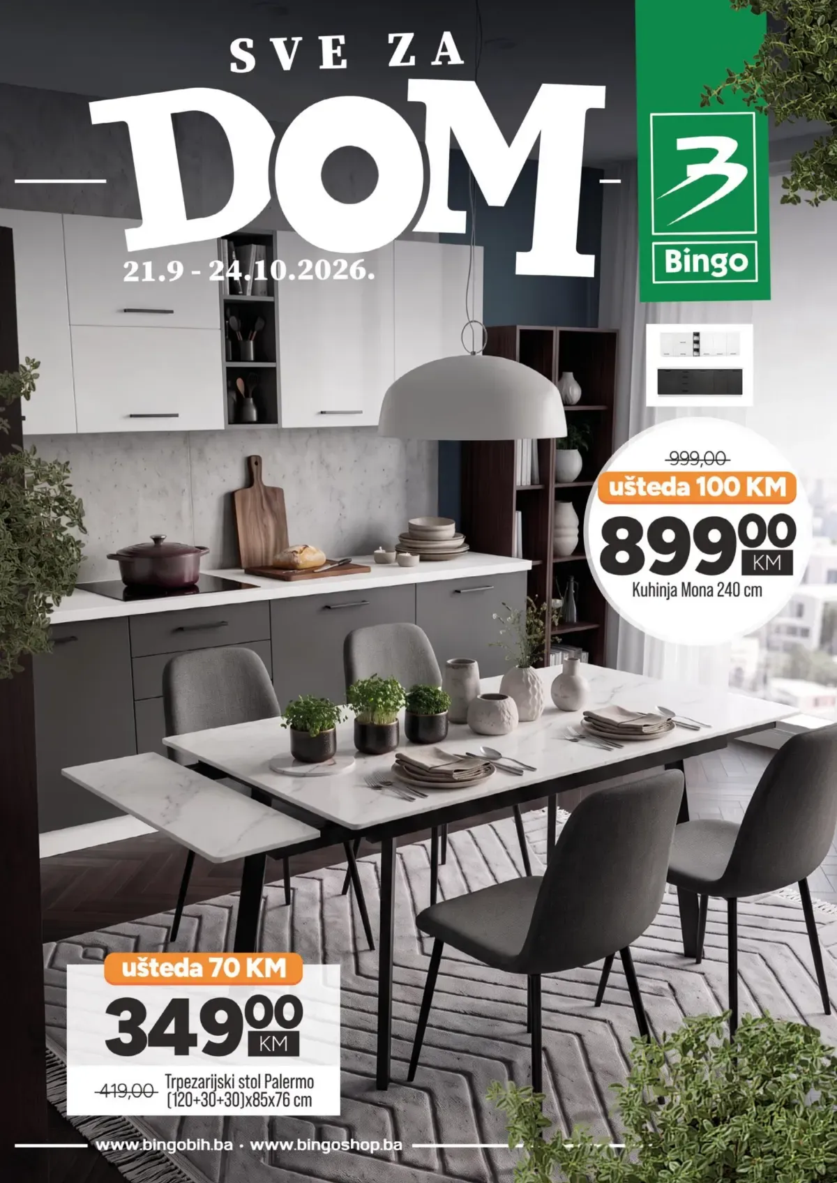Bingo Sve za dom od 21.09. do 24.10.2026. – kuhinje, stolovi, stolice, namještaj i oprema za uređenje doma