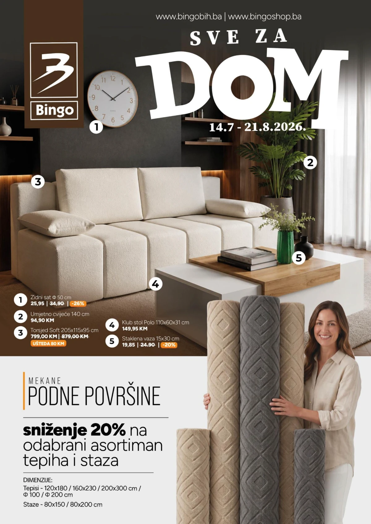 Bingo katalog Sve za dom – namještaj, kuhinje, spavaće sobe i dekoracije na akciji od 14.07. do 21.08.2026.