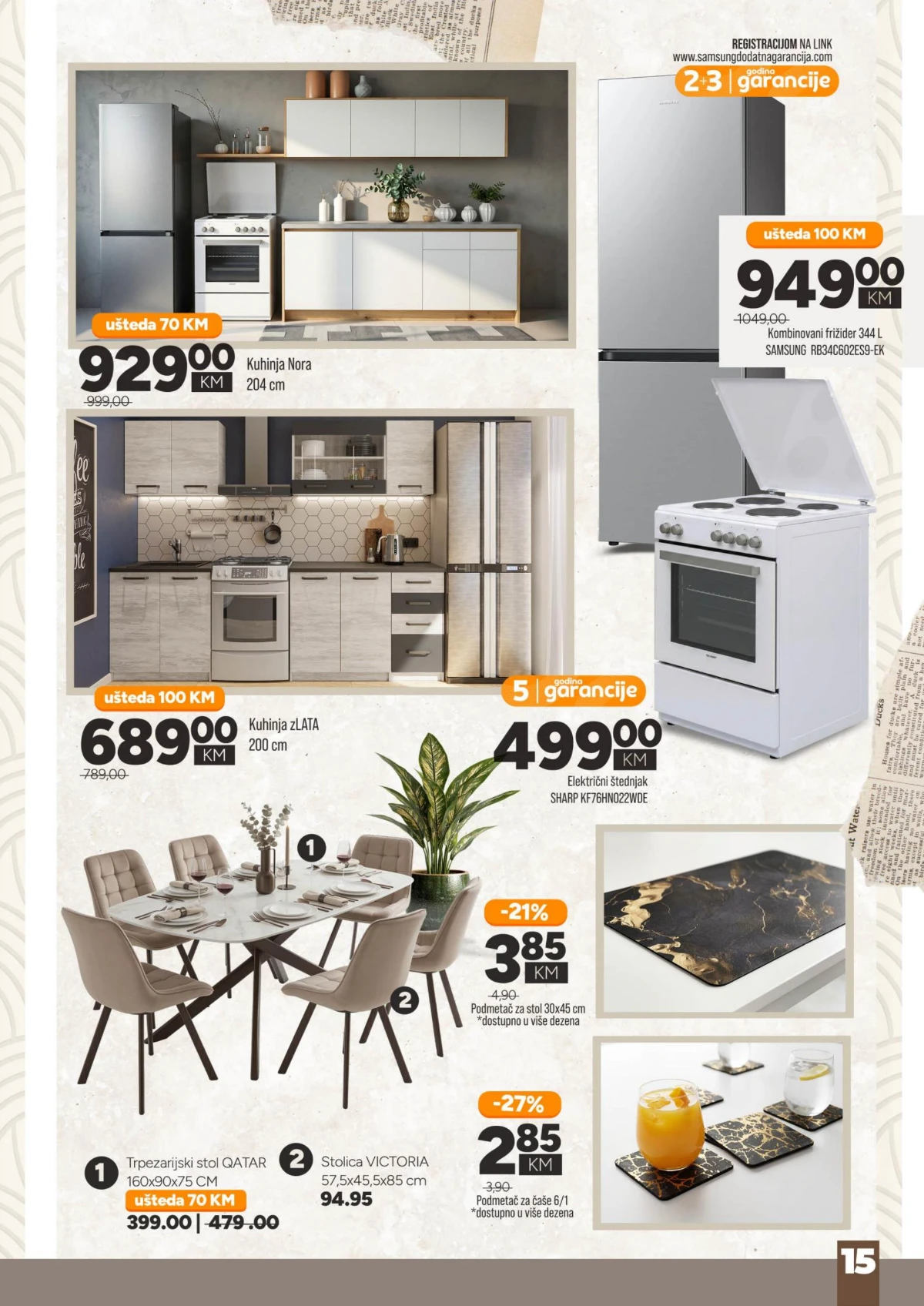 Bingo katalog - trpezarijski stolovi i stolice