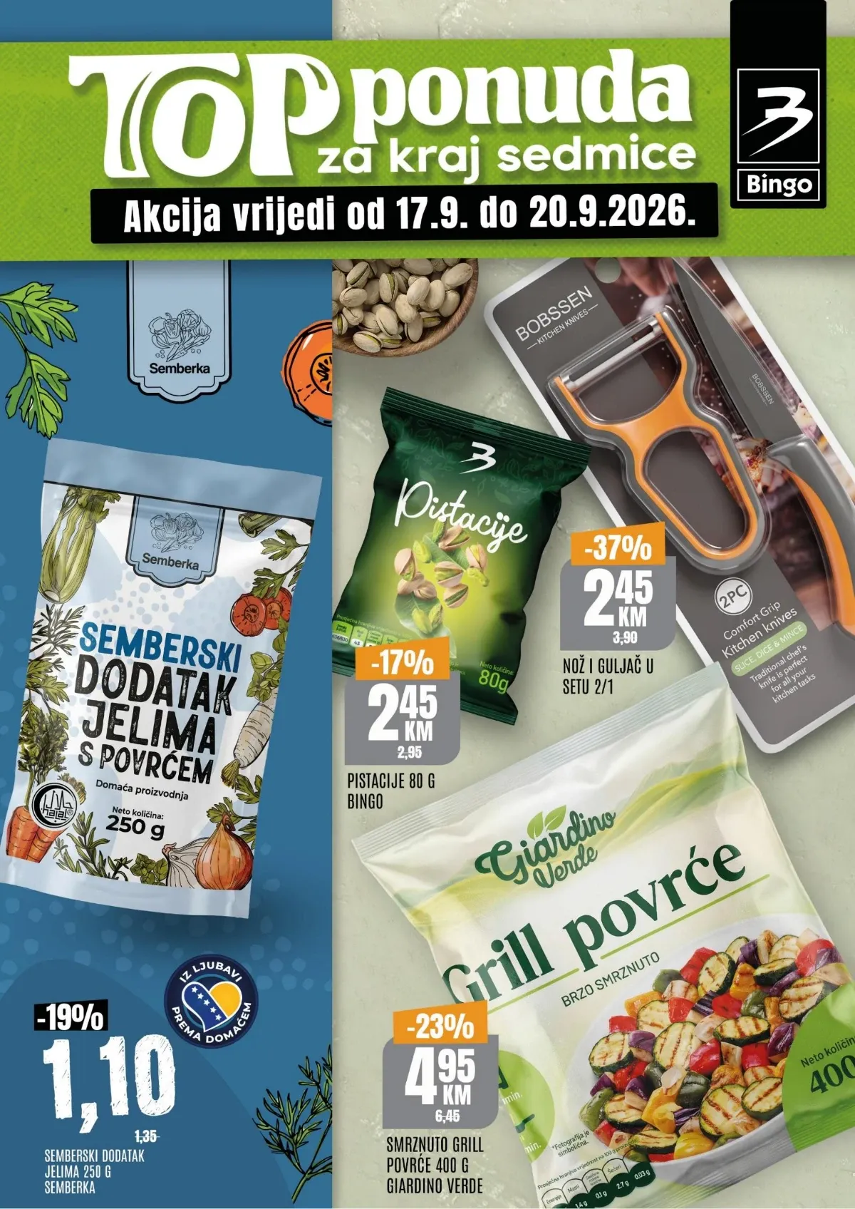 Bingo TOP ponuda za kraj sedmice od 17.09. do 20.09.2026. – prehrana, piće, higijena i proizvodi za domaćinstvo uz sniženja do 47%
