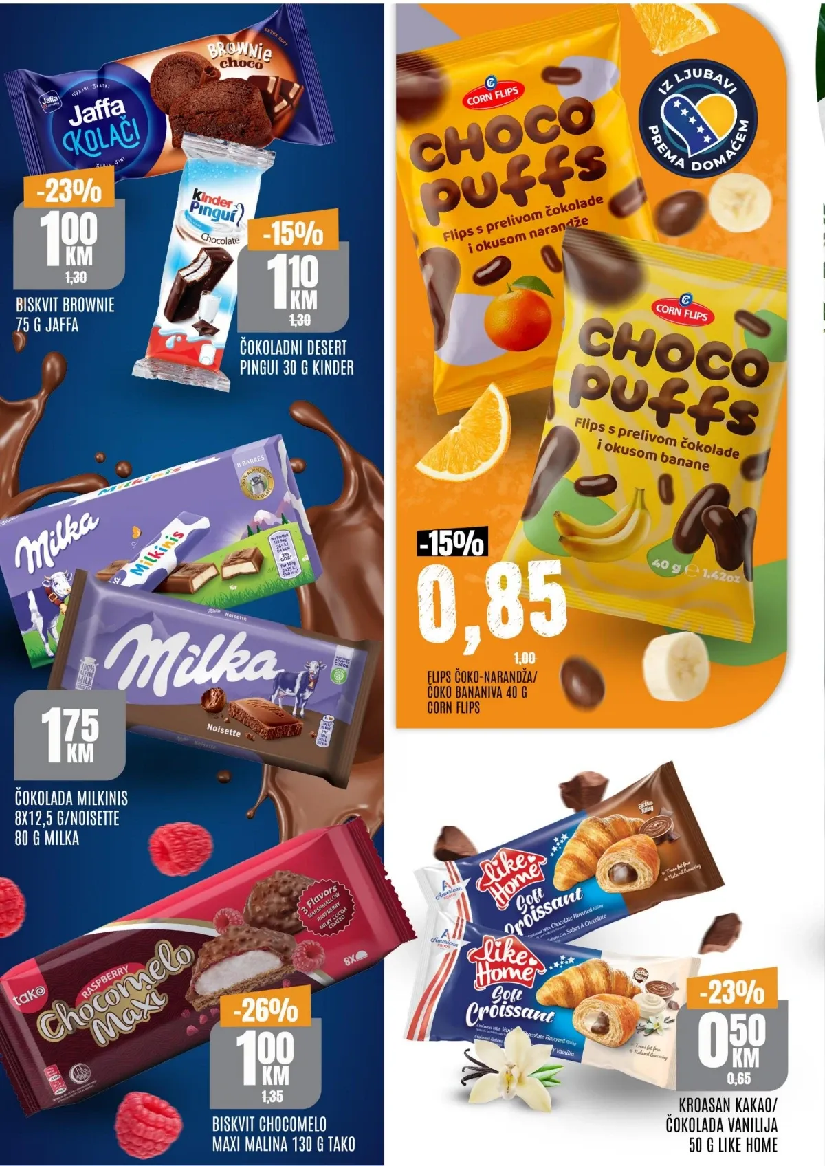 Bingo akcija do 20.09.2026. – Jaffa, Kinder, Milka, Chocomelo i kroasani po sniženim cijenama