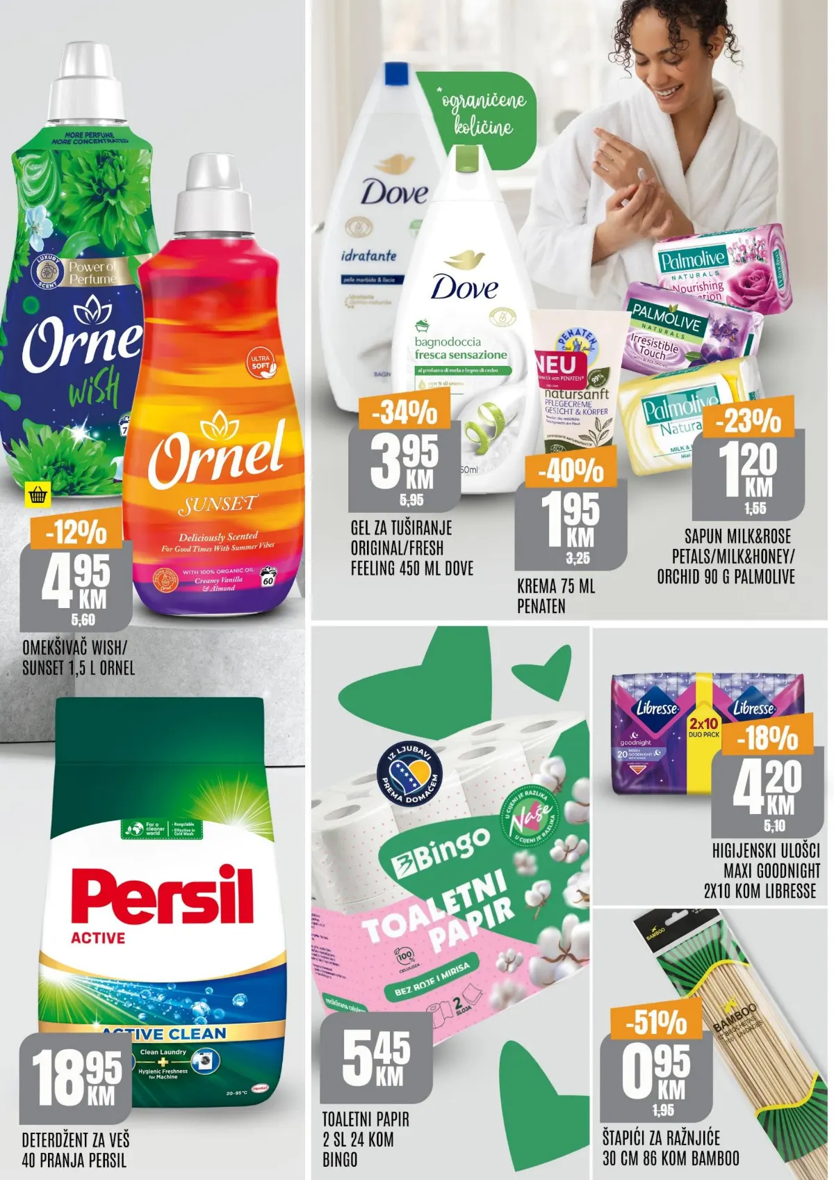 Bingo TOP ponuda – Ornel, Dove, Penaten, Palmolive, Persil i Bingo toaletni papir