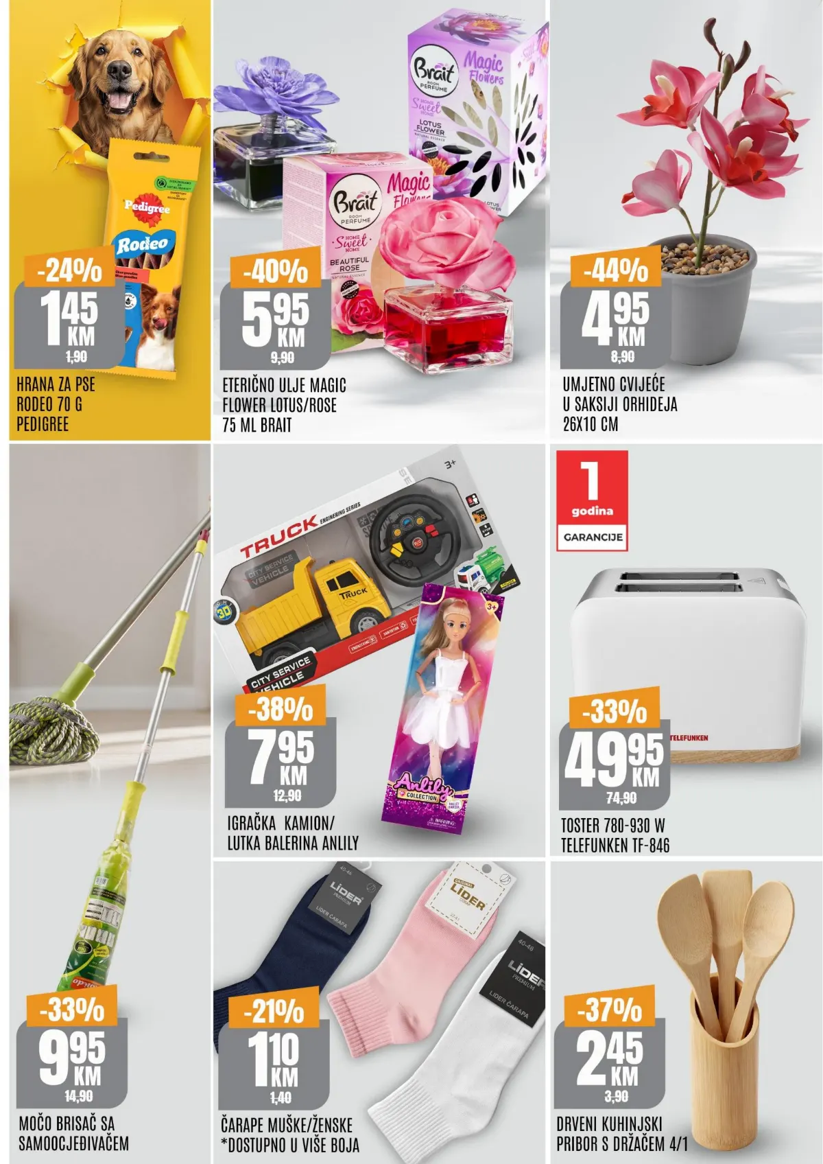 Bingo TOP ponuda – Pedigree, Brait osvježivači, umjetno cvijeće, igračke, toster i kuhinjski pribor