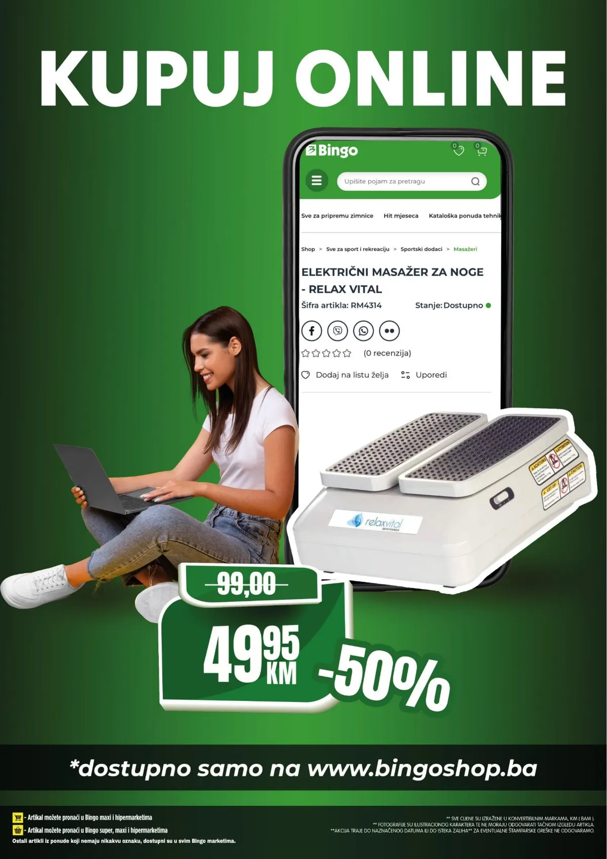 Bingo online ponuda – električni masažer za noge Relax Vital snižen 50%