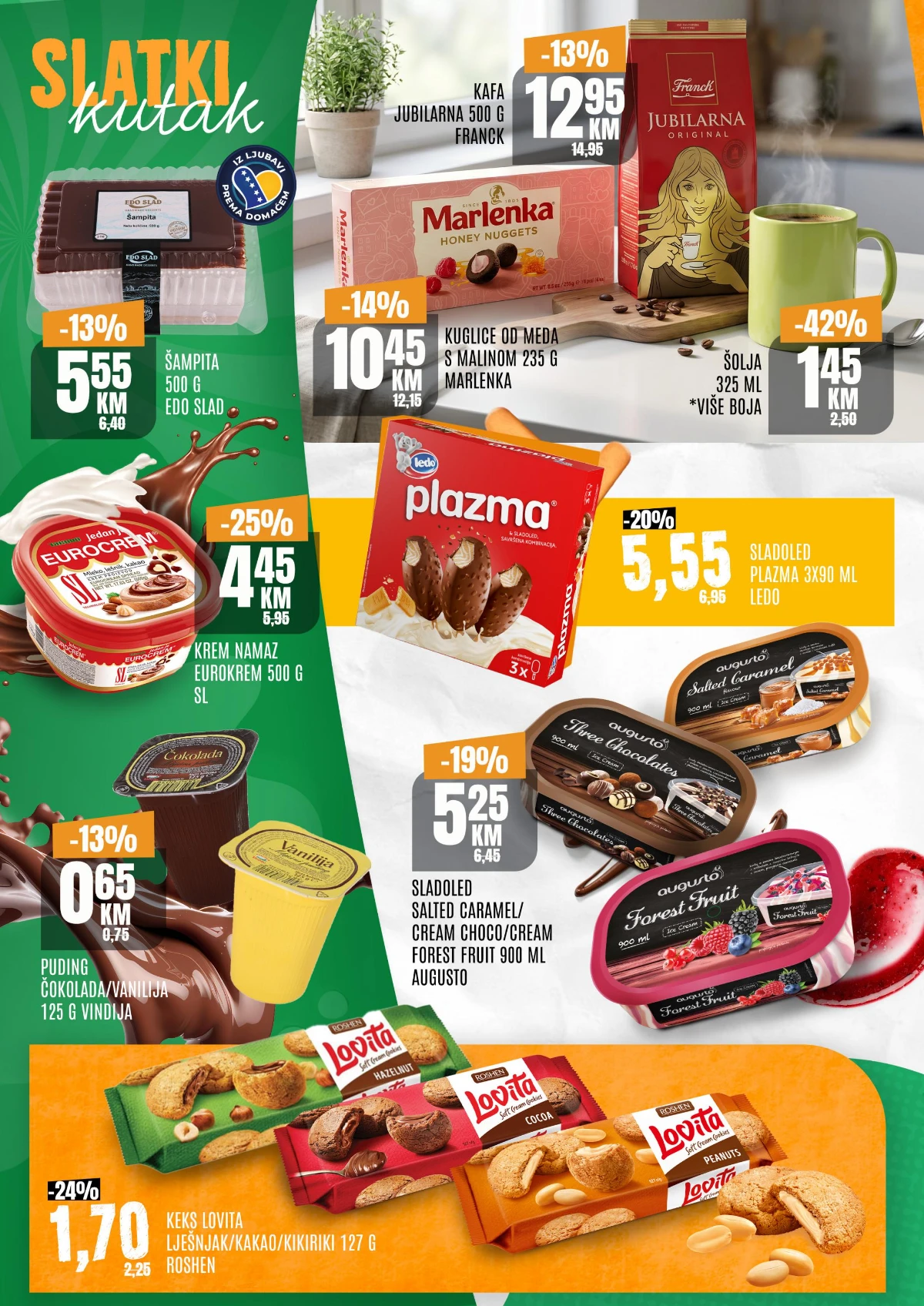Bingo akcija – kafa, šampita, Eurokrem, sladoled, keksi i deserti na sniženju