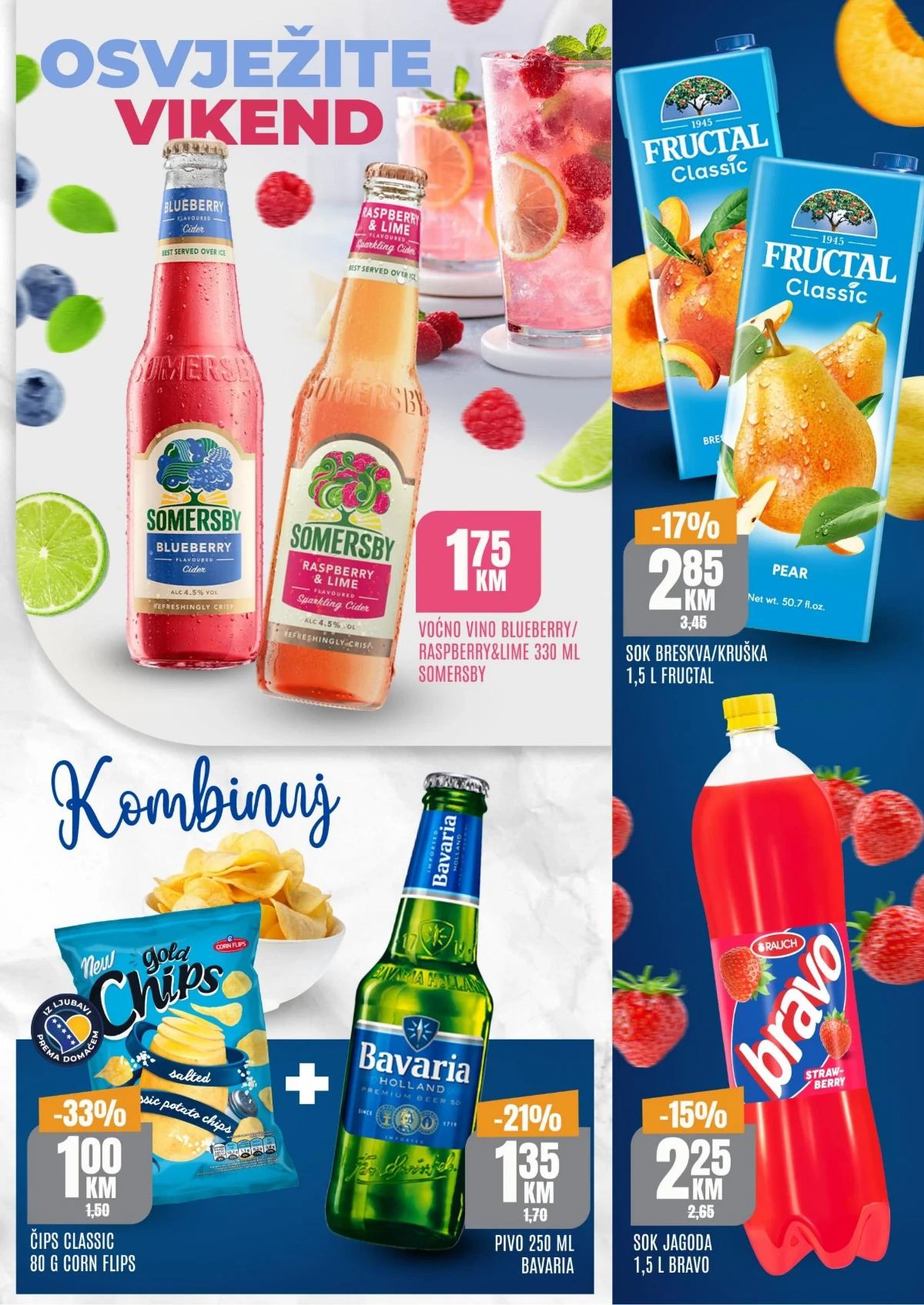 Bingo TOP ponuda strana 5 – Somersby, Fructal sok, Corn Flips čips, Bavaria pivo i Bravo sok