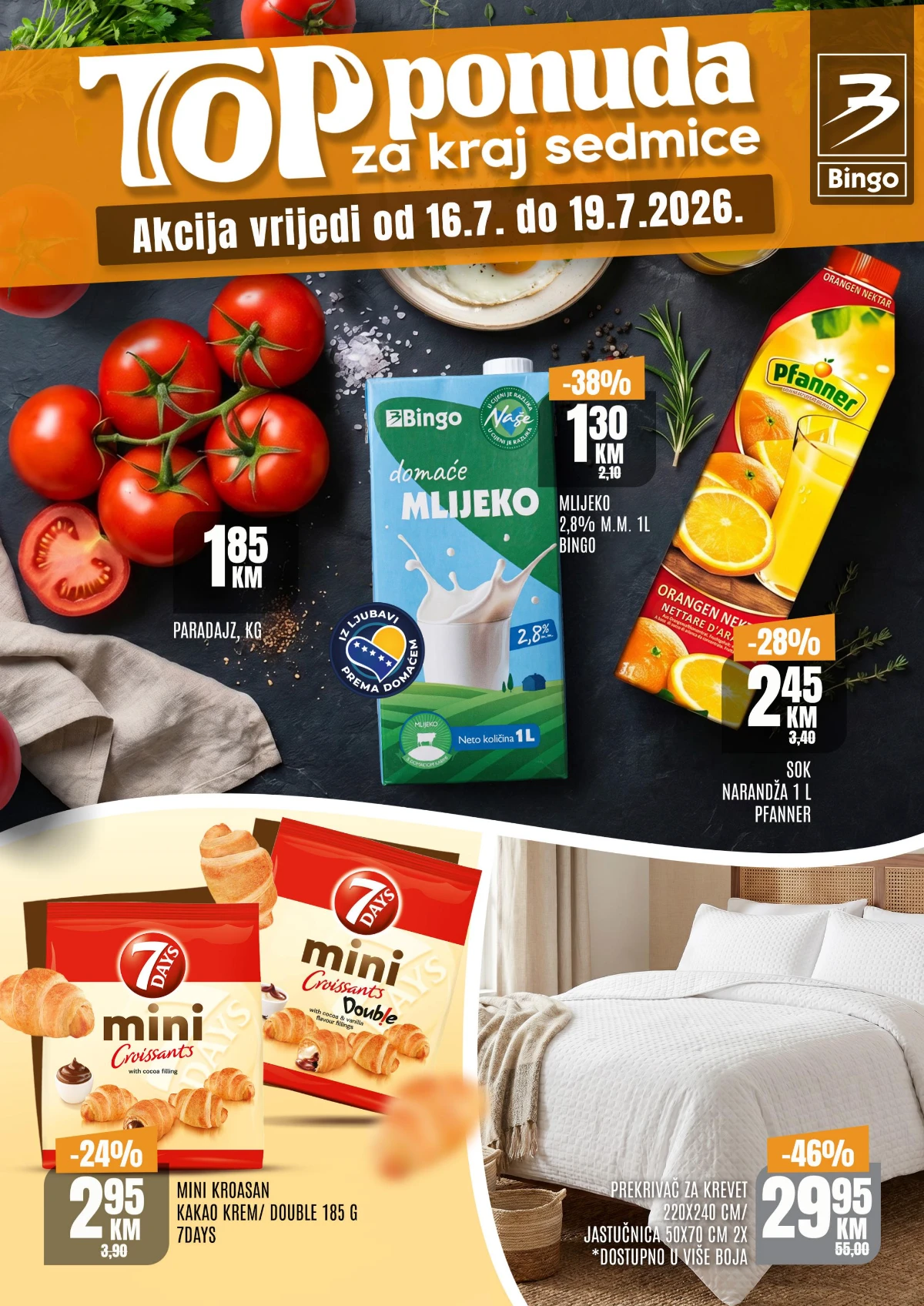 Bingo TOP ponuda za kraj sedmice 16.07. do 19.07.2026. – vikend akcija uz popuste do 46%
