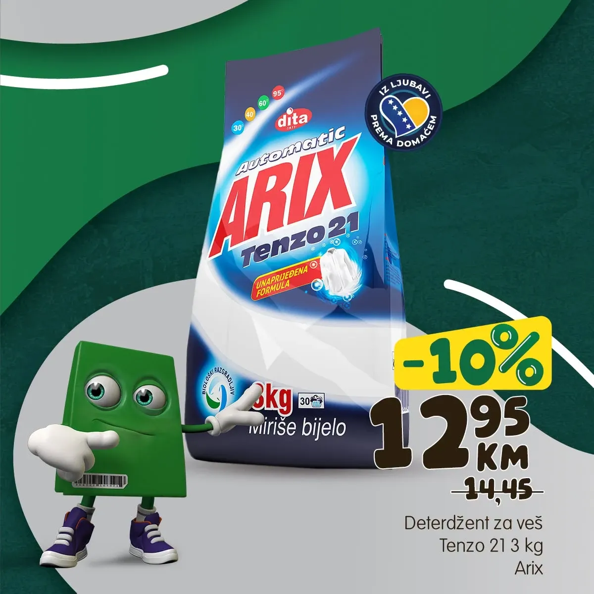 Arix Tenzo 21 deterdžent za veš 3 kg na akciji za 12,95 KM uz popust od 10%