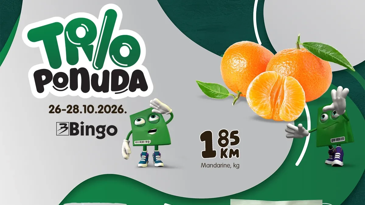 Bingo TRIO ponuda od 26.10. do 28.10.2026. – Super cijene i popusti do 25%