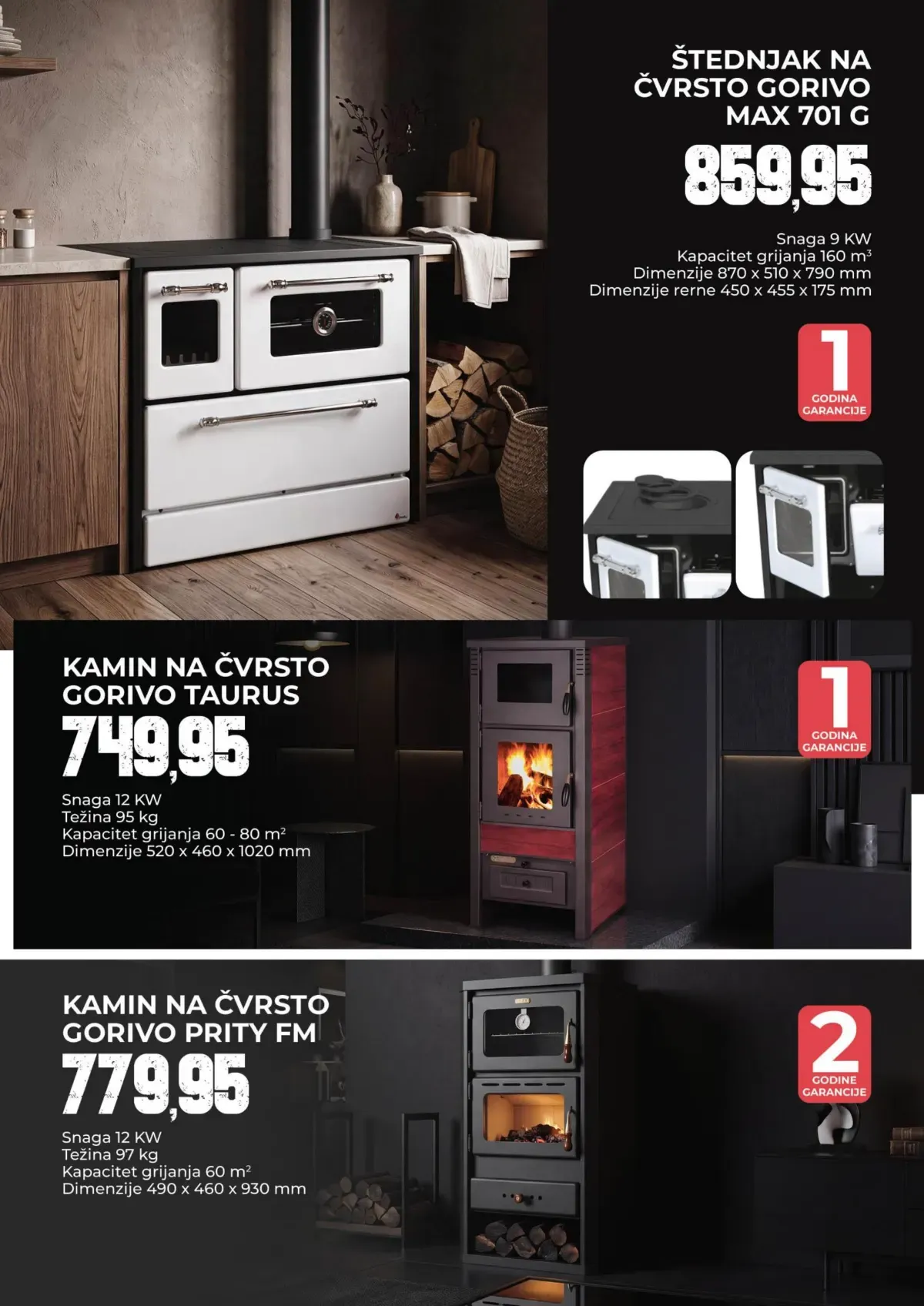Bingo UTOPLI DOM – štednjak MAX 701 G i kamini Taurus i Prity