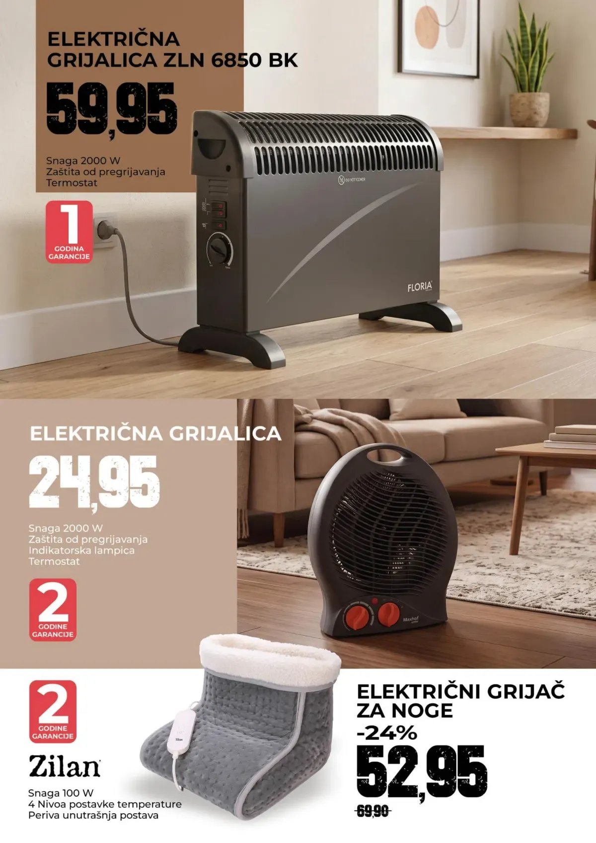 Bingo UTOPLI DOM – električne grijalice i grijač za noge