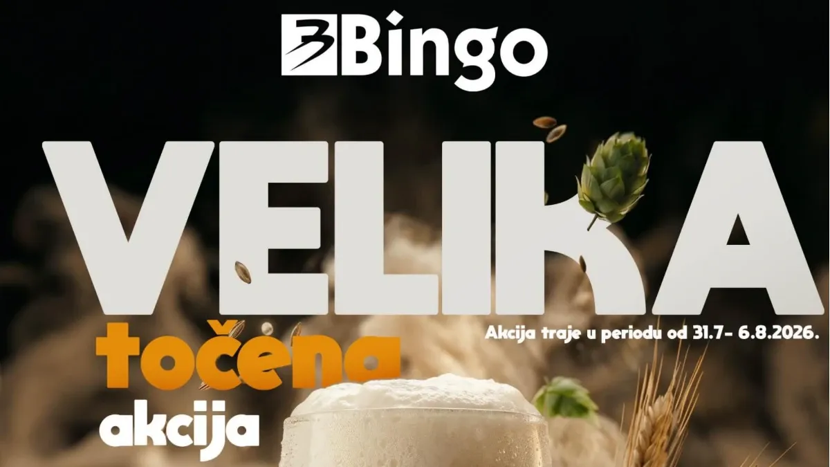 Bingo Velika točena akcija donosi odlične cijene domaćih i stranih piva, radlera i grickalica do 06.08.2026.