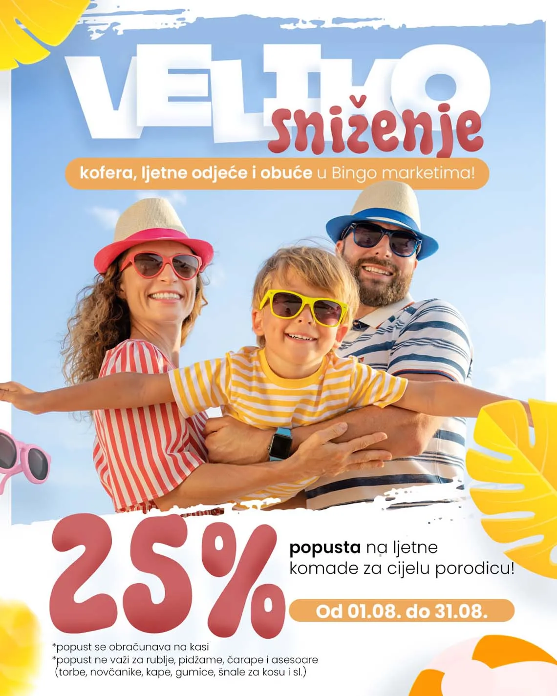 Bingo — Veliko sniženje ljetnog tekstila, obuće i kofera do 31.08.2025