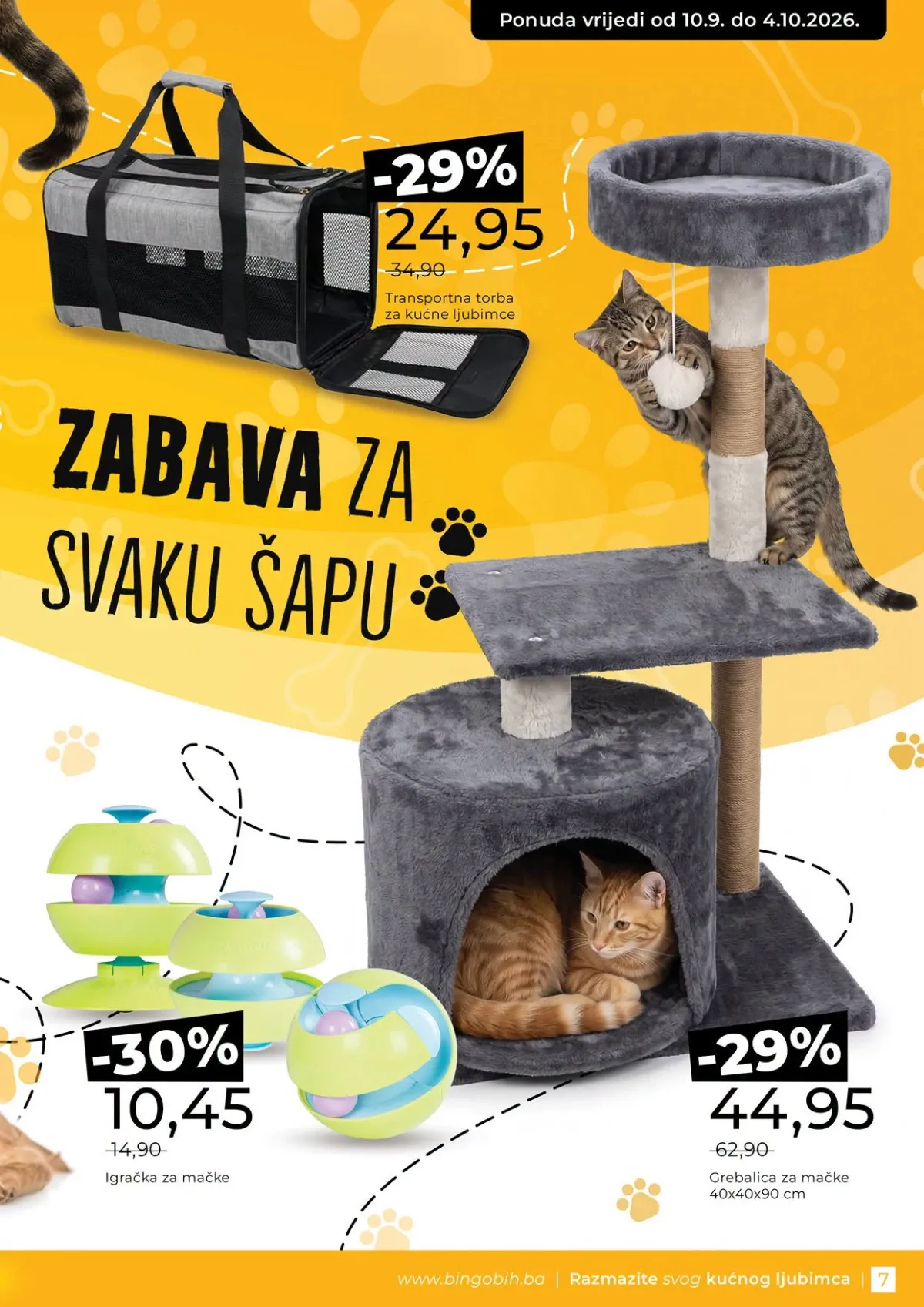 Bingo WAW MAW katalog – transportna torba, grebalica i igračke za mačke