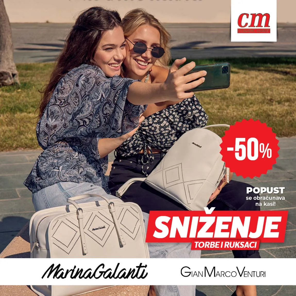 CM Cosmetic market akcija sniženja do 50 posto TORBI I RUKSAKA se nastavlja