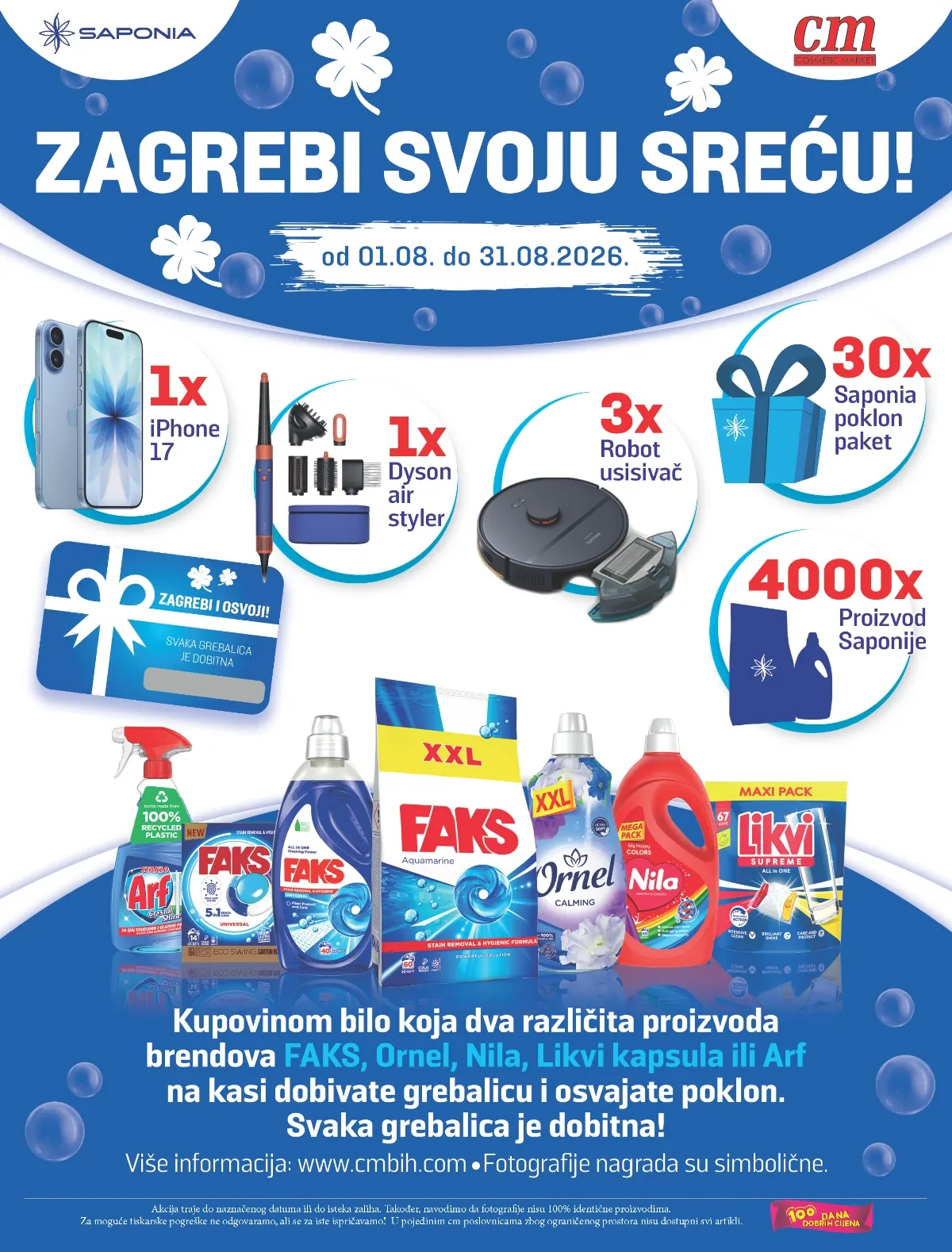 CM katalog strana 28 – nagradna igra Zagrebi svoju sreću i završna stranica