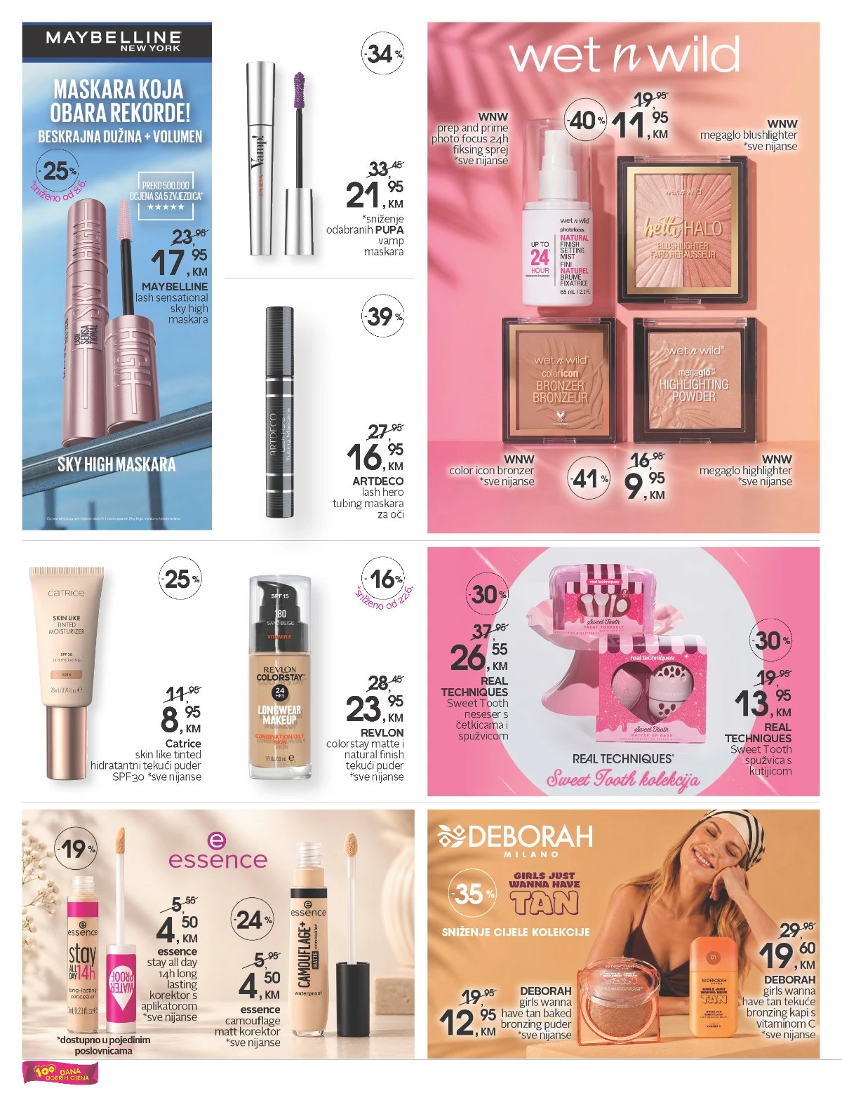 CM katalog strana 4 – Maybelline, Wet n Wild, Real Techniques i Deborah ponuda