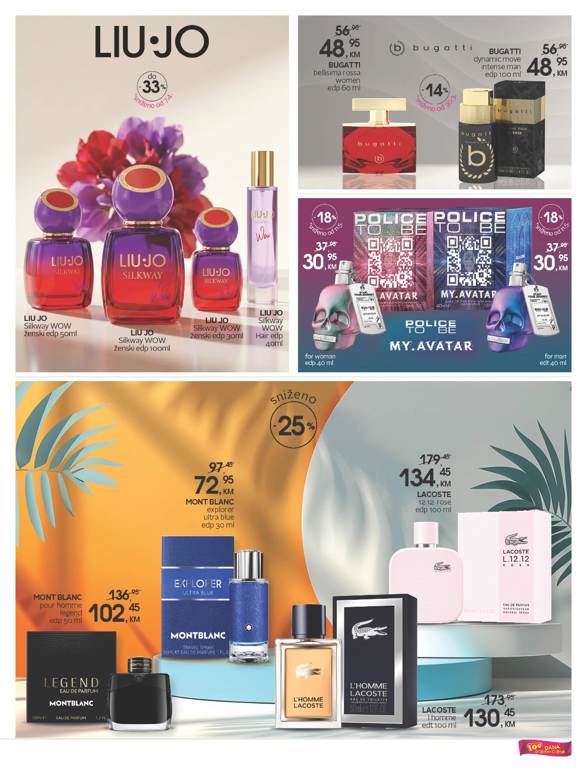 CM katalog strana 3 – Liu Jo, Lacoste, Mont Blanc, Bugatti i Police parfemi