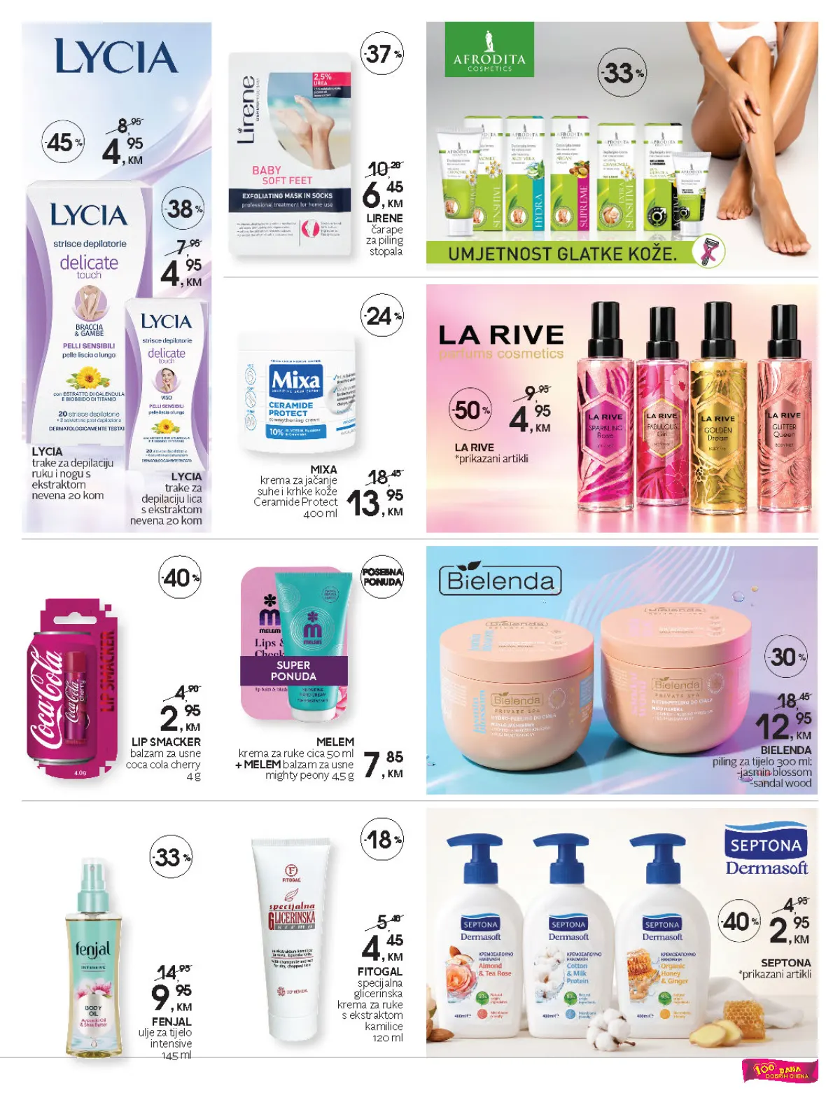 CM katalog, stranica 11 – proizvodi za depilaciju, njegu stopala, ruku, usana i tijela brendova Lycia, Lirene, Mixa i Melem