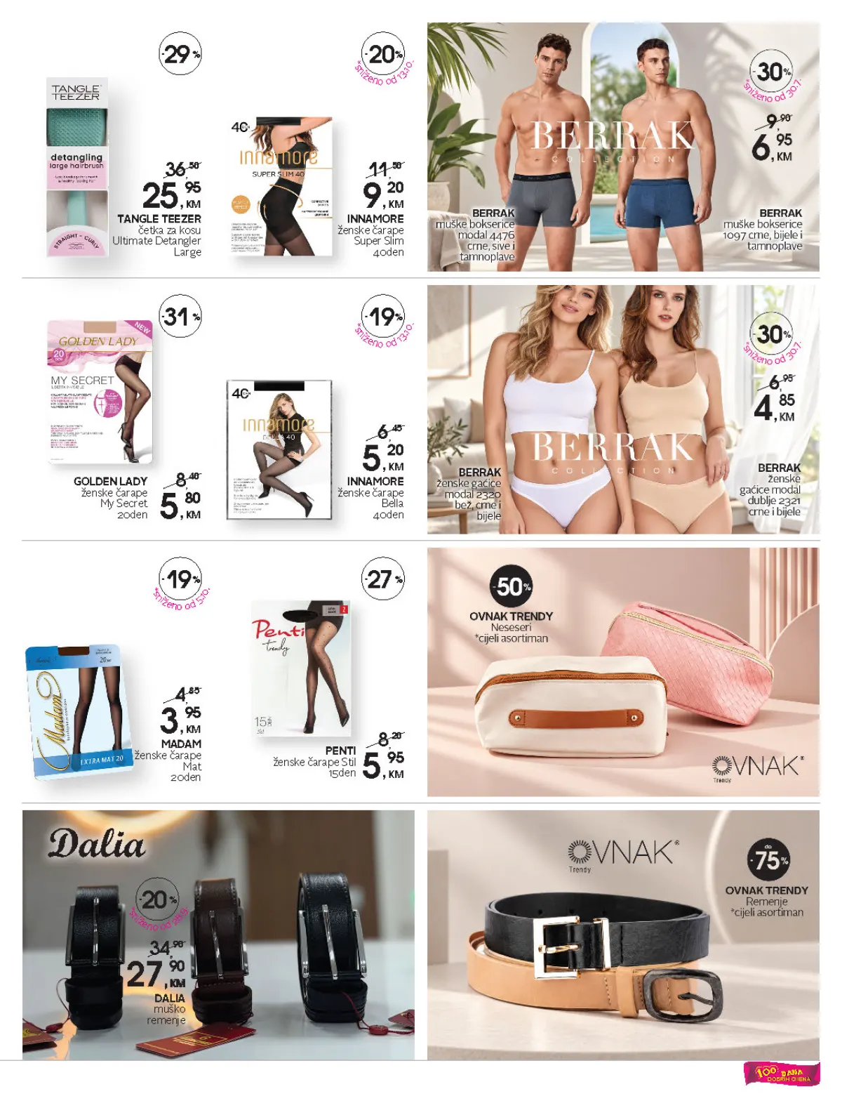 CM katalog, stranica 23 – Tangle Teezer četka, ženske čarape, donje rublje i Dalia muško remenje