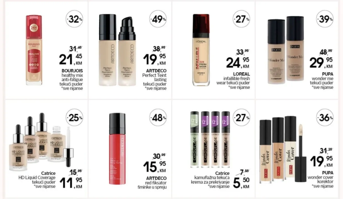 CM Summer Black Friday – Bourjois, Artdeco, L'Oréal, Pupa i Catrice tekući puderi i korektori sniženi do 49%