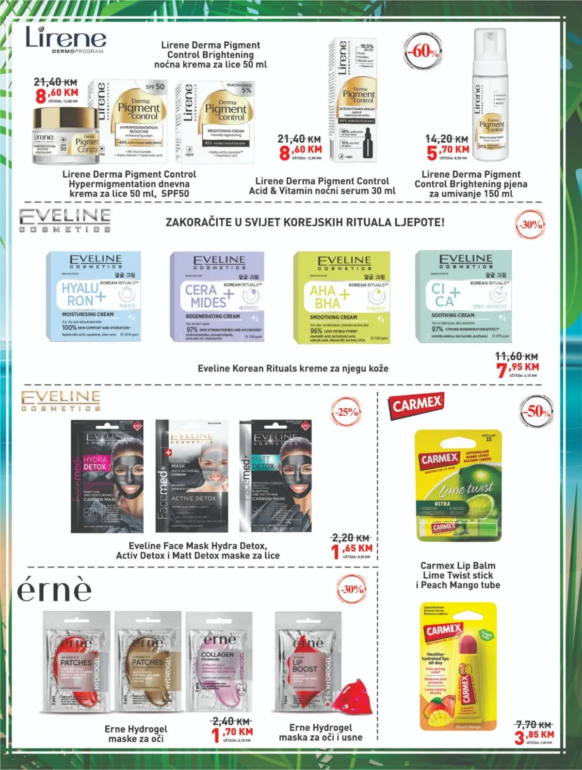 DIDACO katalog – Lirene Derma Pigment Control, Eveline, Erne i Carmex proizvodi na akciji