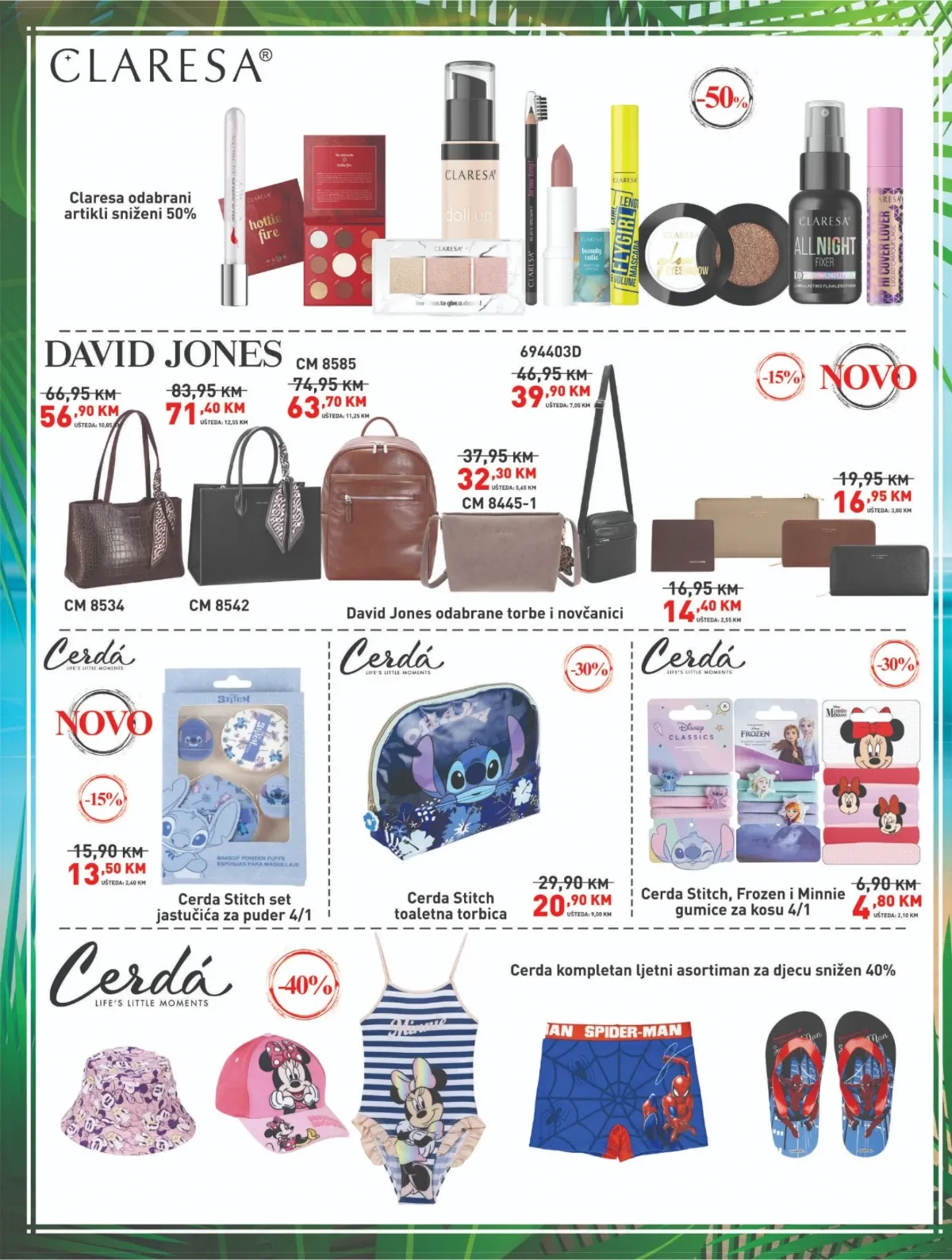 DIDACO katalog – Claresa šminka, David Jones torbe i novčanici te Cerda dječiji program