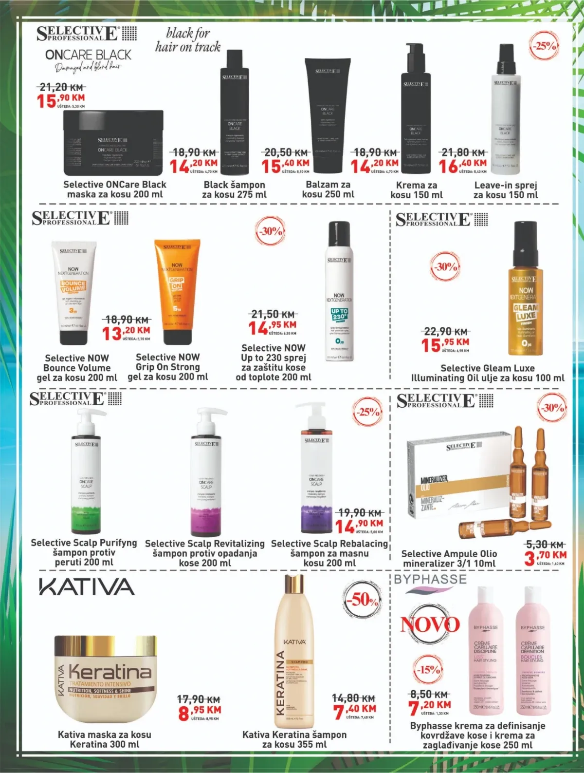 DIDACO katalog – Selective Professional, Kativa i Byphasse proizvodi za njegu kose