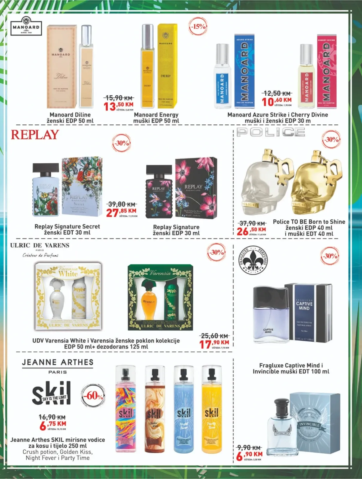 DIDACO katalog – parfemi Replay, Police, Ulric de Varens i Jeanne Arthes