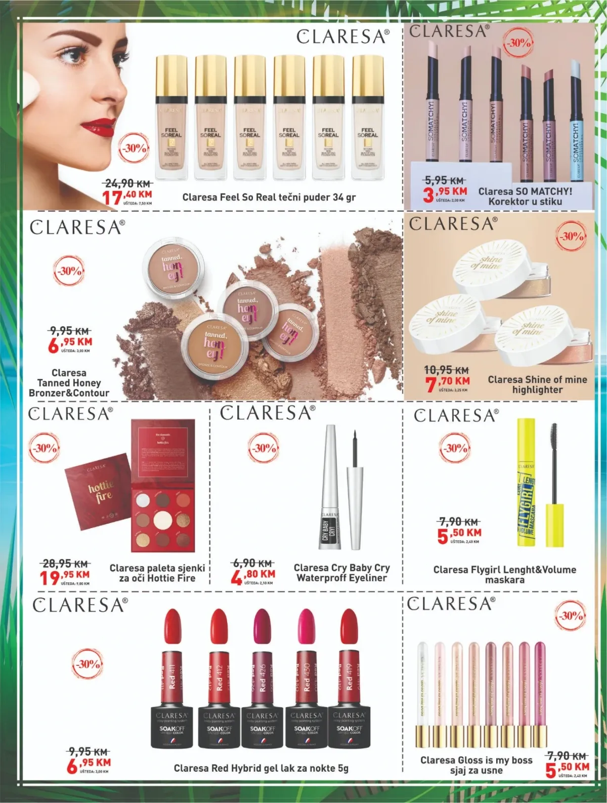 DIDACO katalog – Claresa puderi, korektori, palete, maskare i proizvodi za usne
