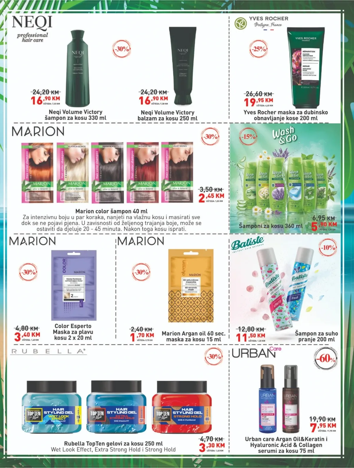 DIDACO katalog – Neqi, Yves Rocher, Marion, Rubella i Urban Care proizvodi za kosu