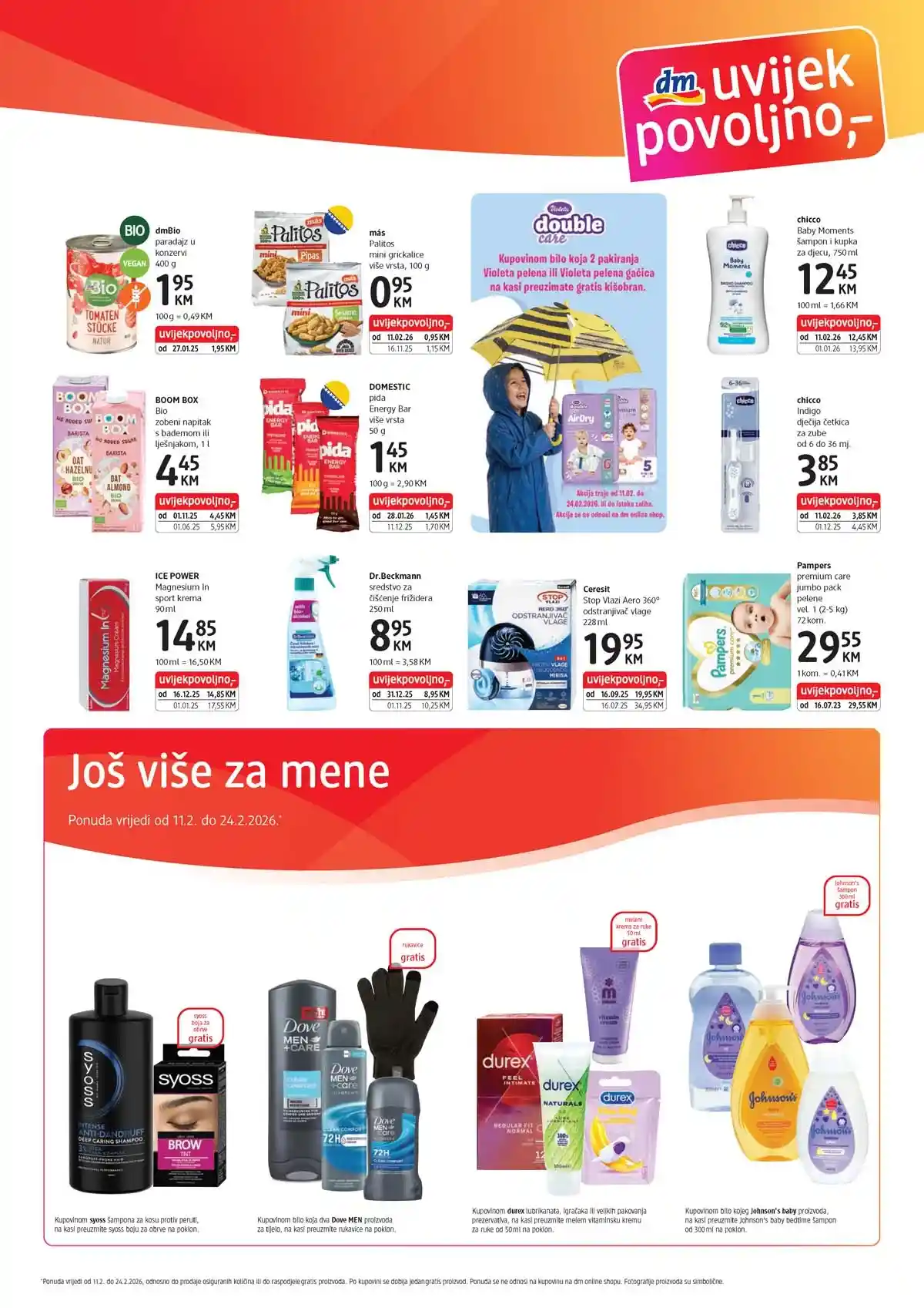 DM Express katalog strana 3 akcija do 24. februara 2026. kozmetika njega kose i bebi program BiH