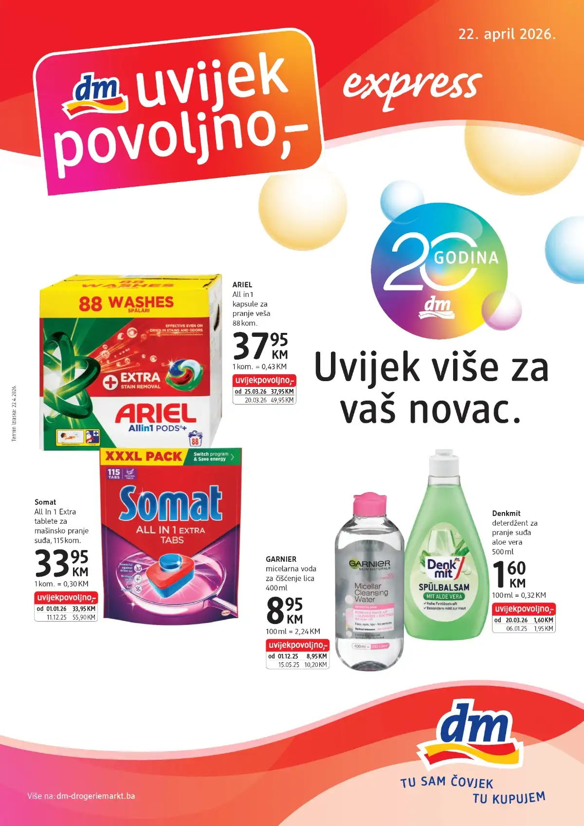 DM Express katalog sniženja proizvodi za ličnu njegu higijenu doma i svakodnevnu kupovinu do 05.05.2026 BiH