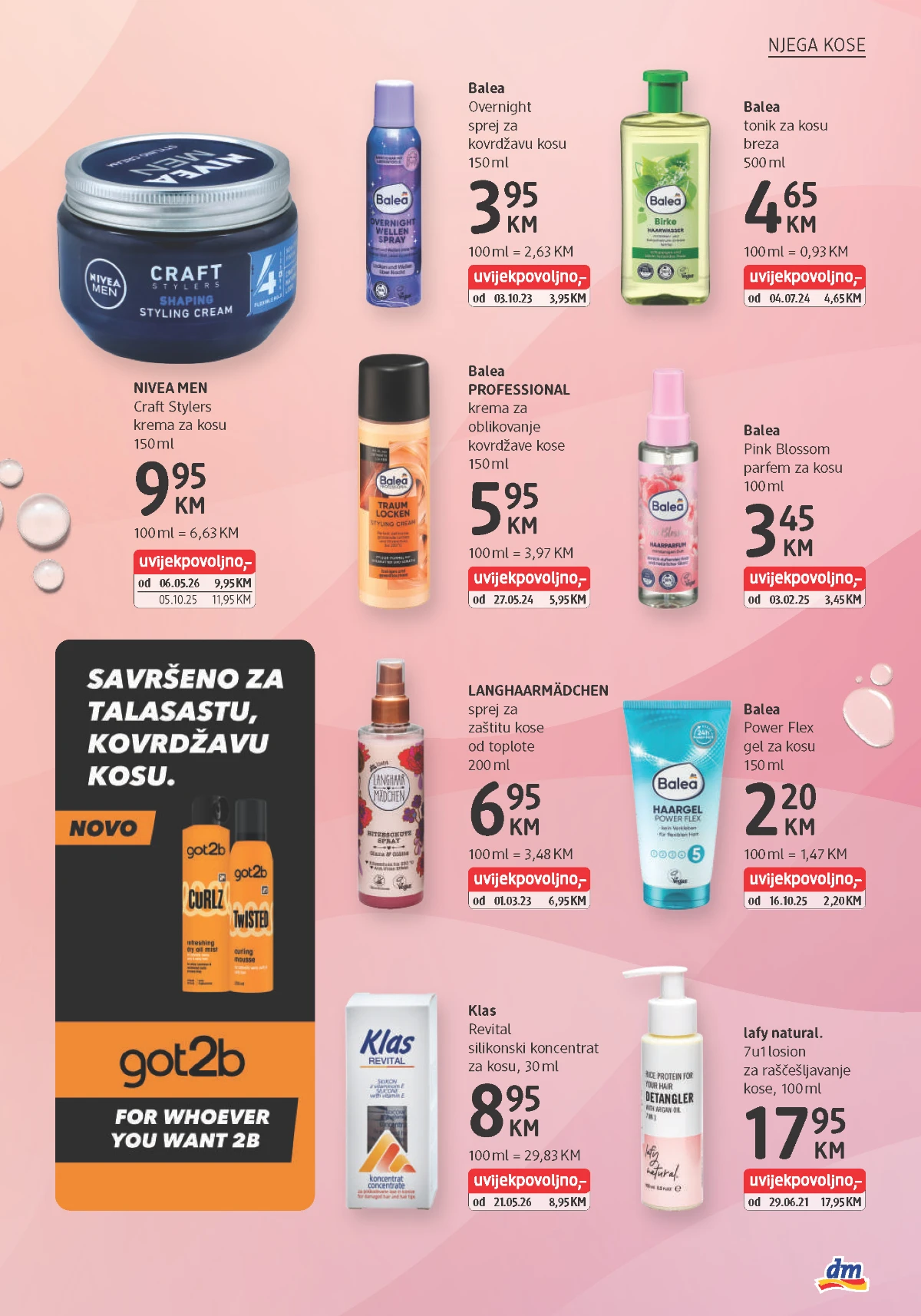 dm katalog juli 2026 - preparati za oblikovanje i zaštitu kose