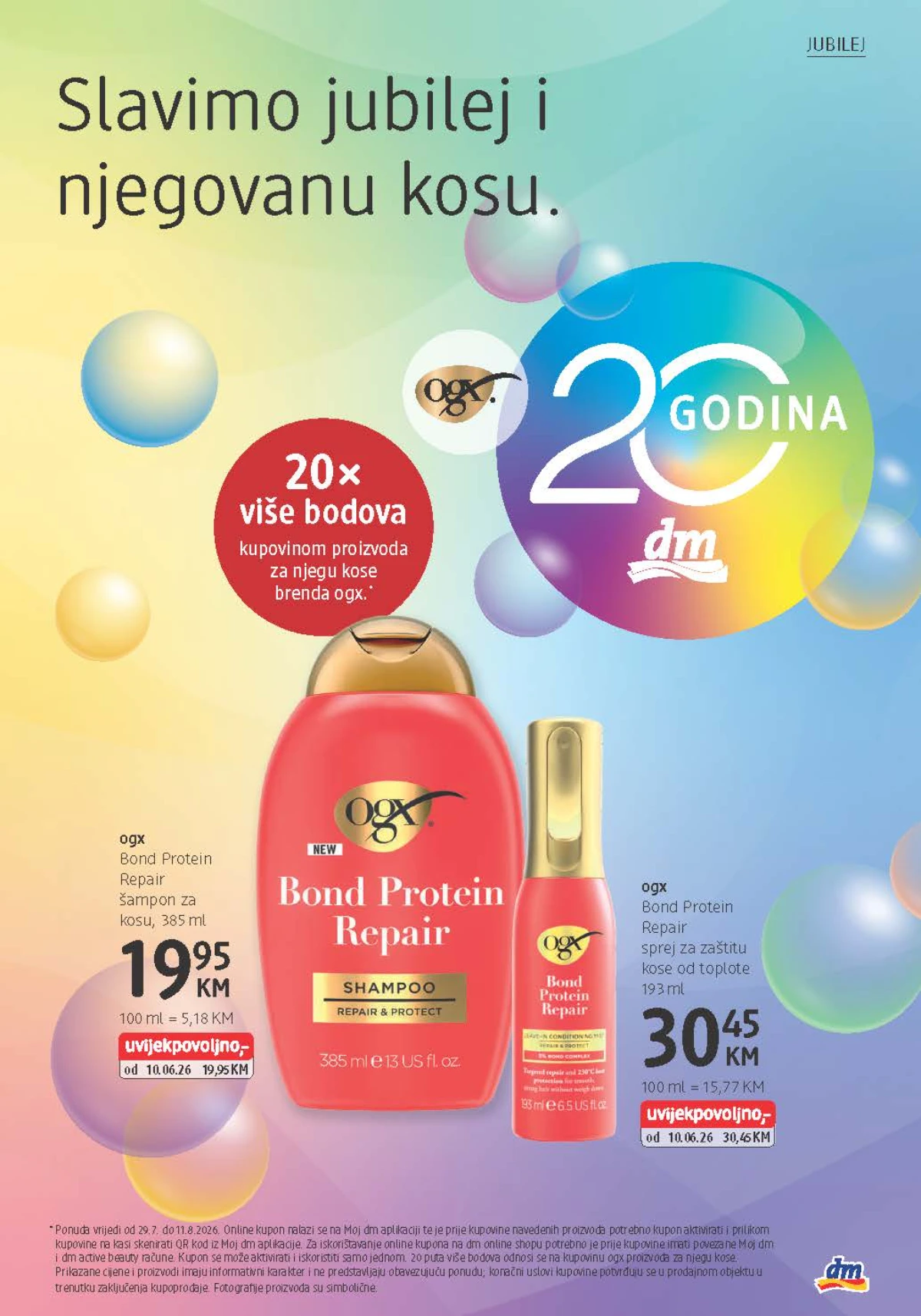 dm katalog donosi 20 puta više bodova na OGX proizvode za njegu kose
