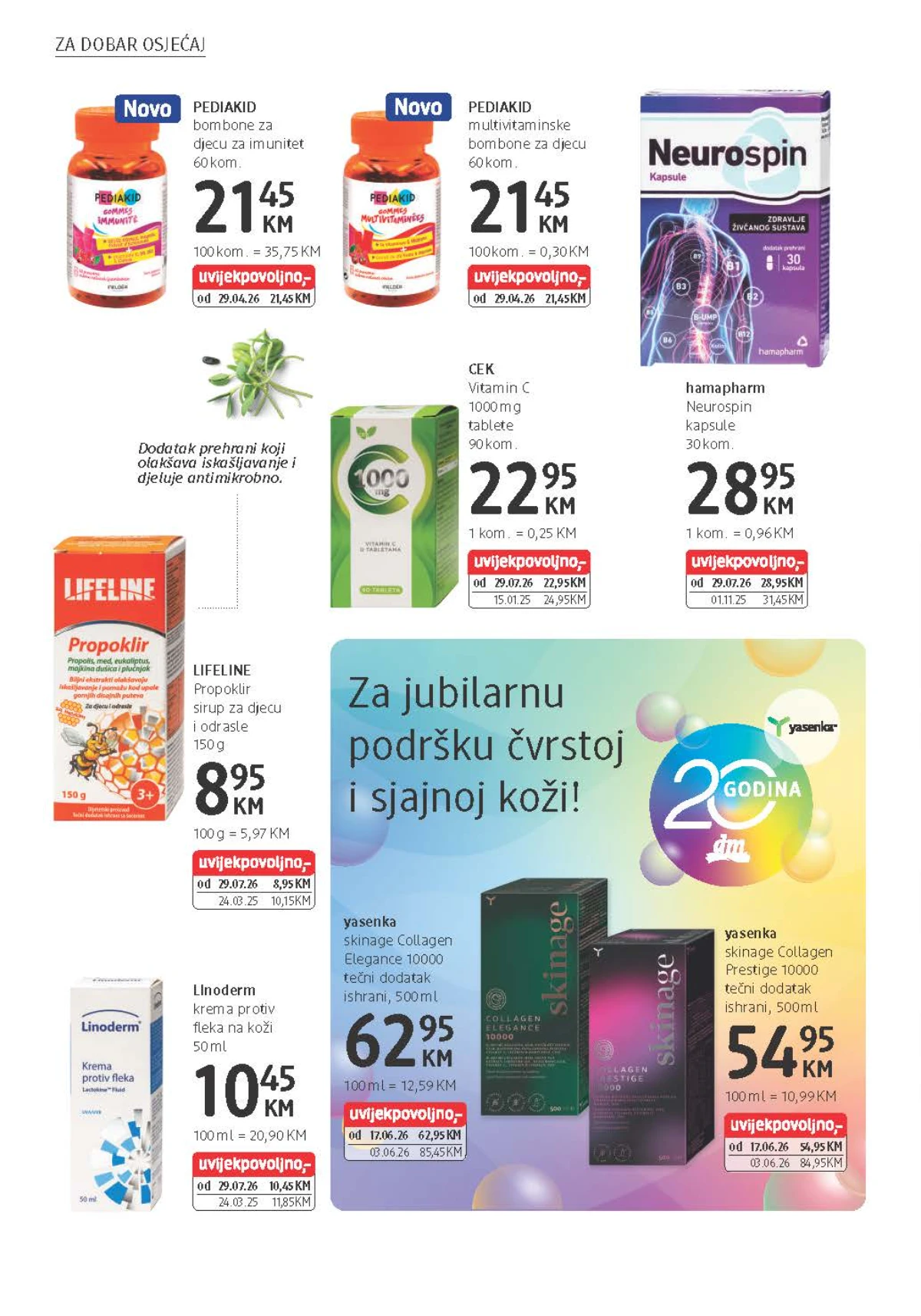 dm katalog donosi Pediakid, CEK, Hamapharm, Lifeline i Yasenka vitamine i dodatke prehrani