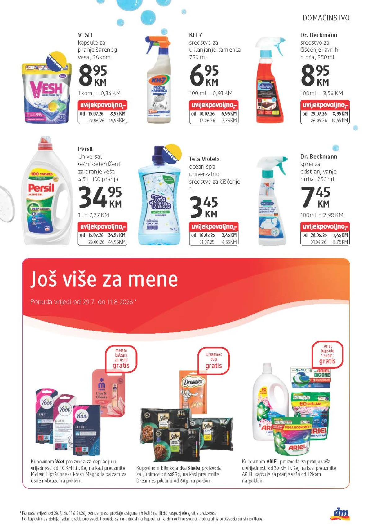 dm katalog predstavlja Persil, Vesh, KH-7 i Dr. Beckmann proizvode te gratis poklone uz kupovinu