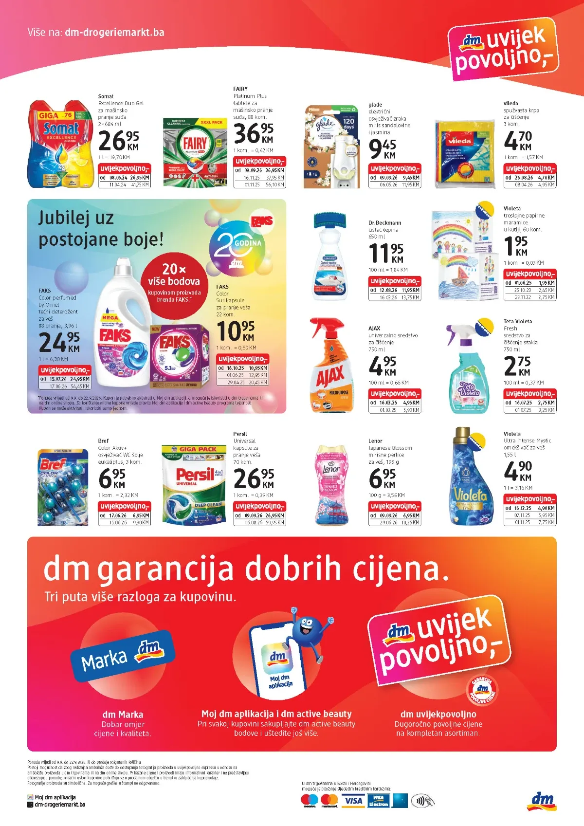 dm katalog – Persil, FAKS, Fairy, Somat, Lenor, Violeta i sredstva za domaćinstvo po povoljnijim cijenama do 22.09.2026.