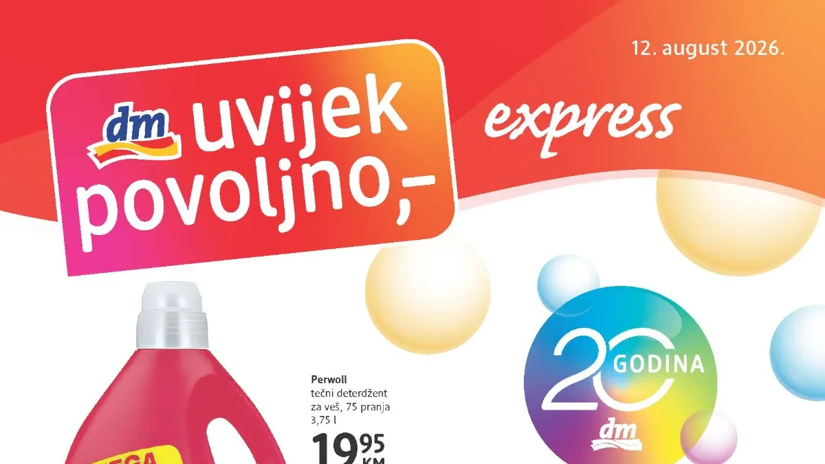 dm Express katalog od 12.08. do 25.08.2026. – popusti do 48% i 2+1 gratis ponuda