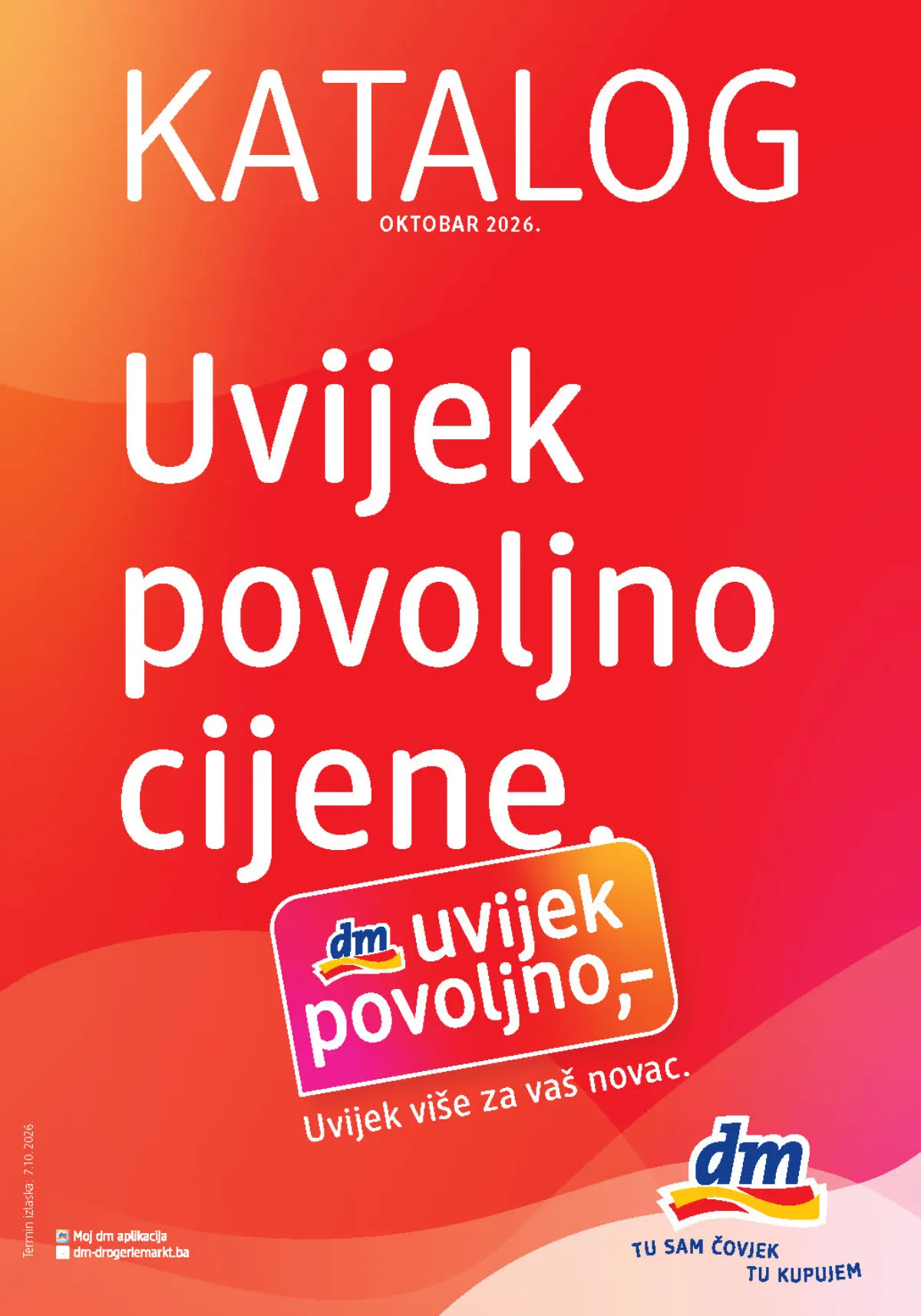 Naslovnica dm kataloga za oktobar 2026. – Uvijek povoljno cijene, izdanje od 7. oktobra