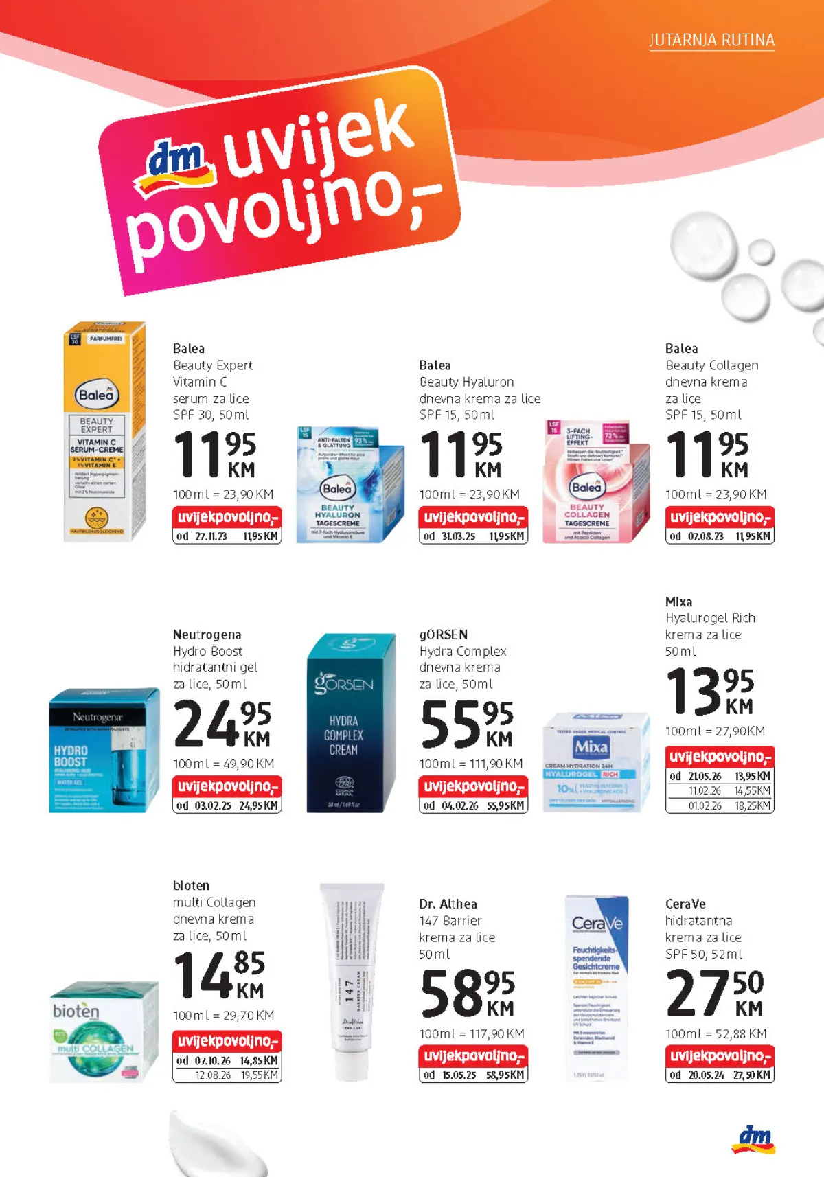 dm katalog, stranica 5 – Balea Vitamin C serum i Beauty Hyaluron dnevna krema