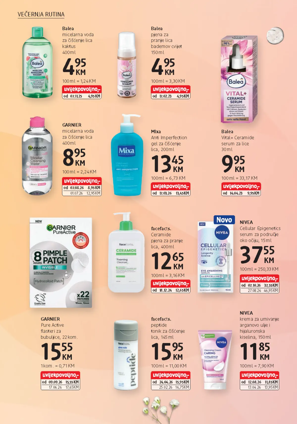 dm katalog, stranica 6 – Balea i GARNIER micelarne vode za čišćenje lica