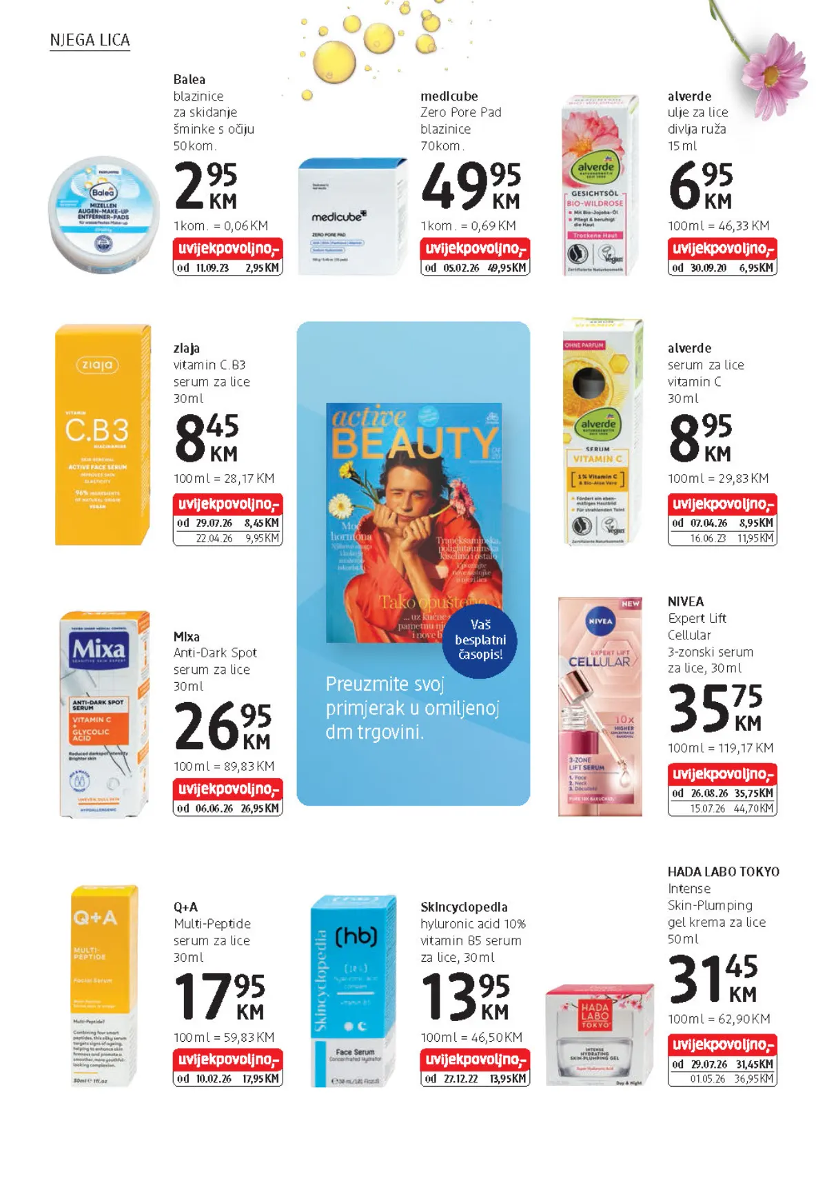 dm katalog, stranica 8 – Balea blazinice i alverde ulje za lice